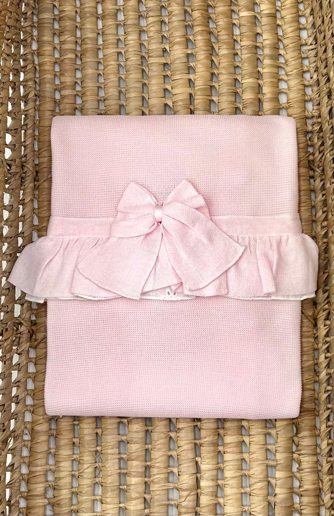 Manfei Coperta con fiocco rosa, graziosa coperta pelosa con fiocco Manfei Coperta con fiocco rosa, graziosa coperta pelosa con fiocco