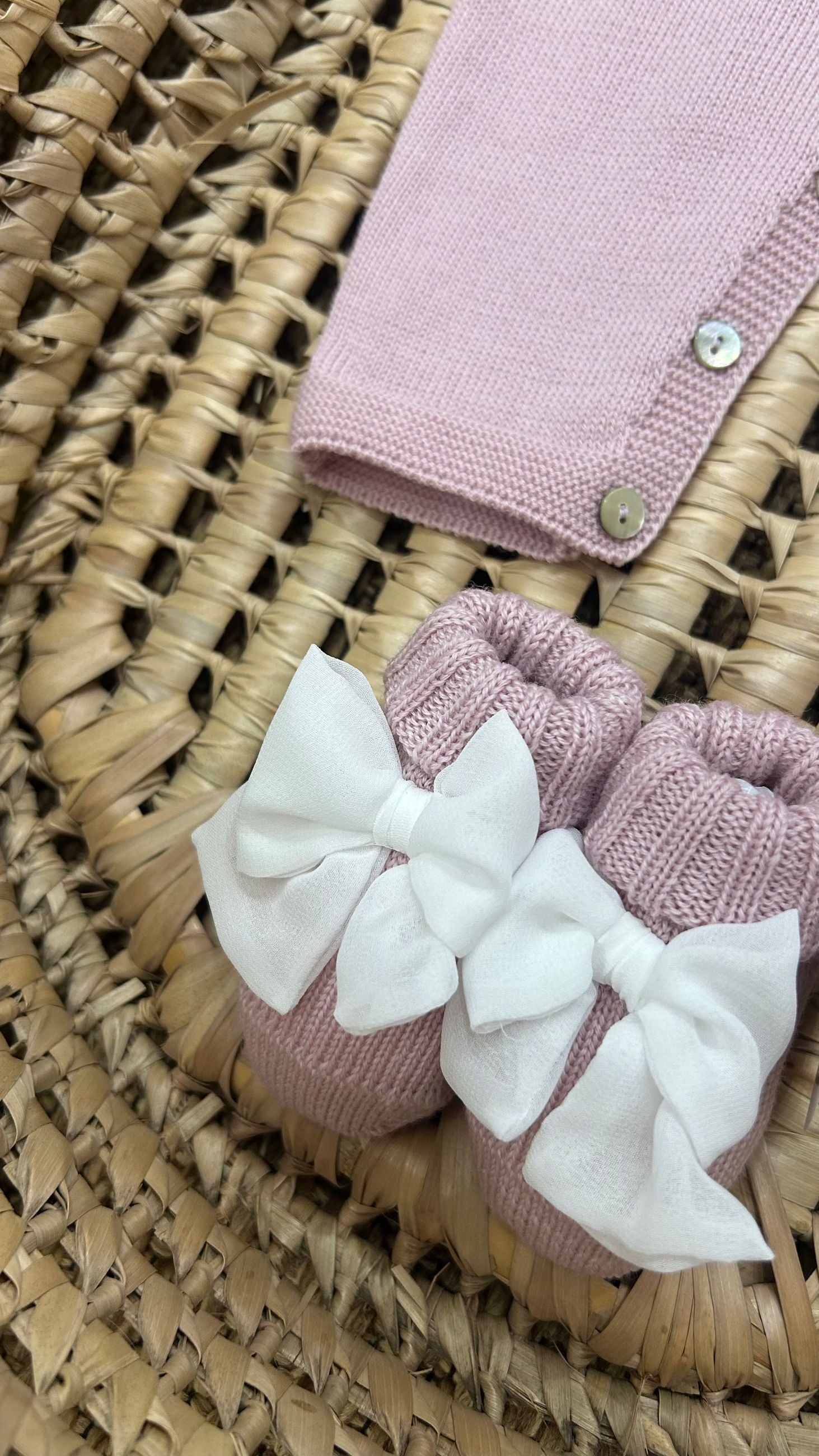 Set nascita neonata cuore con roselline Baby Lord
