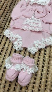 Completo neonata 2pz merletto Bebè di Almy