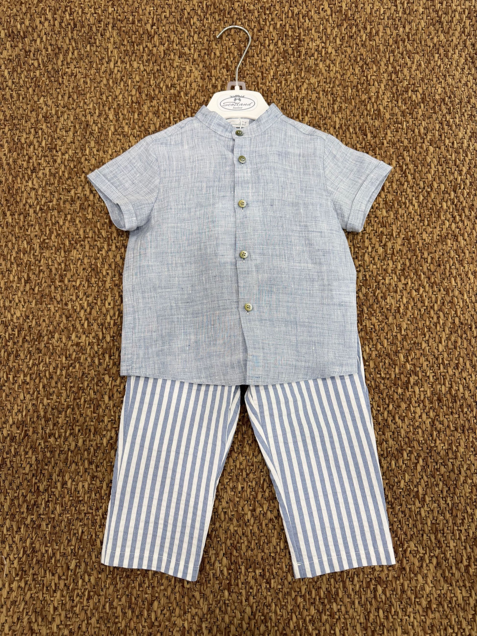 Completo bambino 2pz con pantalone a righe Barcellino