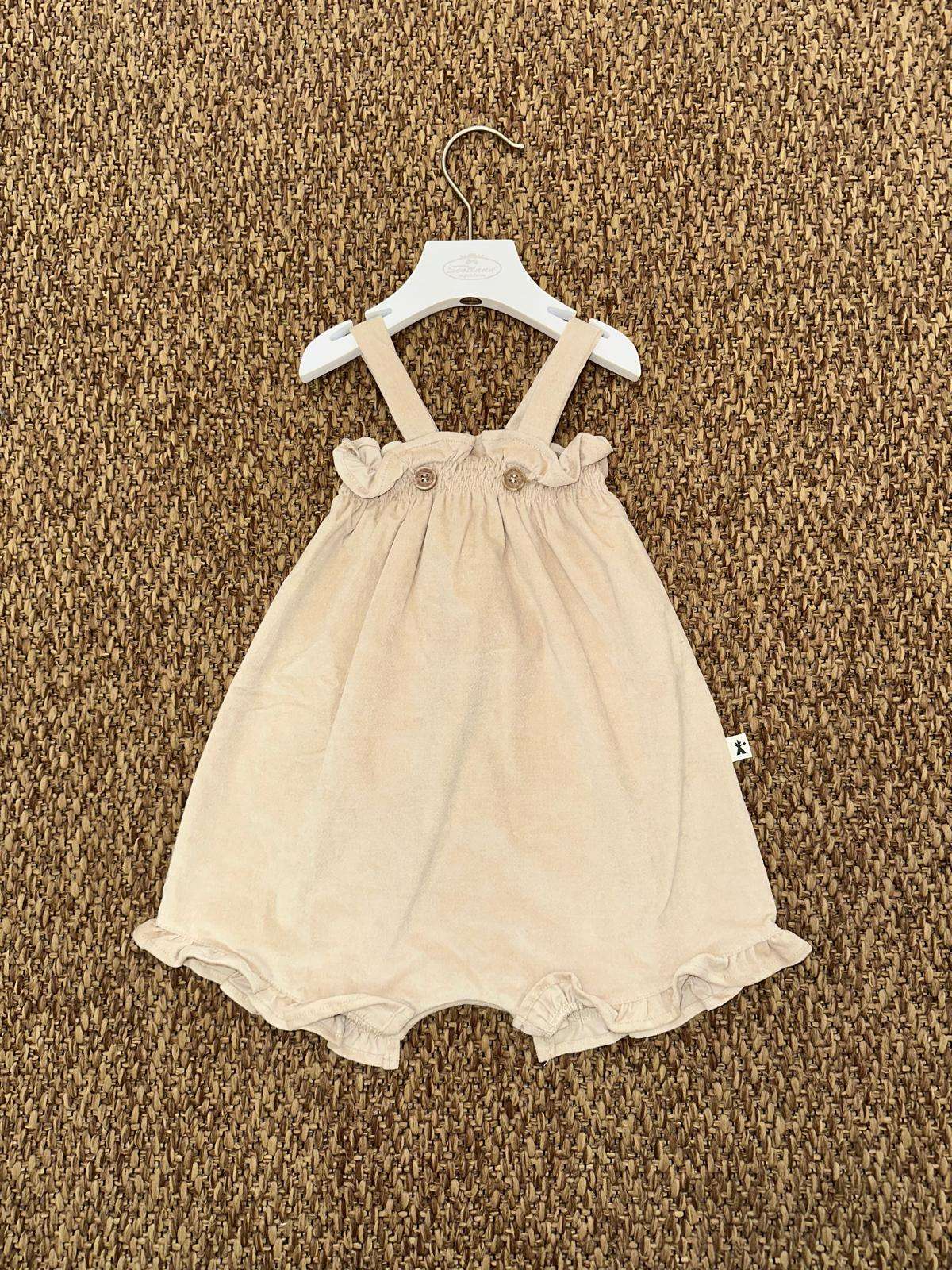 Salopette bambina con arricciatura Petit Indi