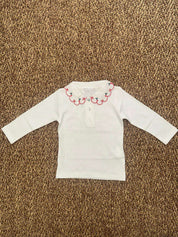 T-shirt bambina maniche lunghe con colletto petali Cocodè