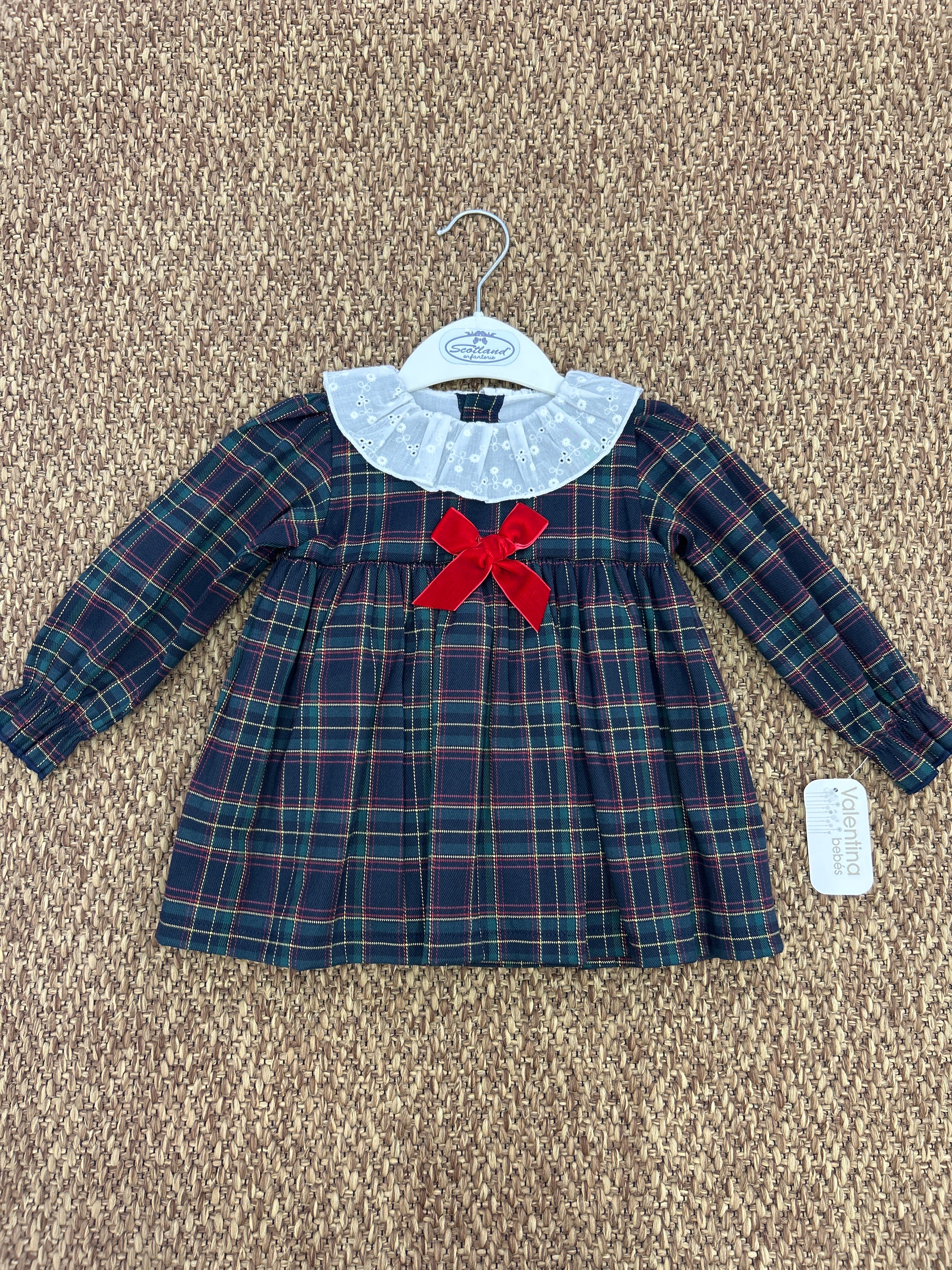 Abito con fiocco in velluto rosso Valentina Bebes