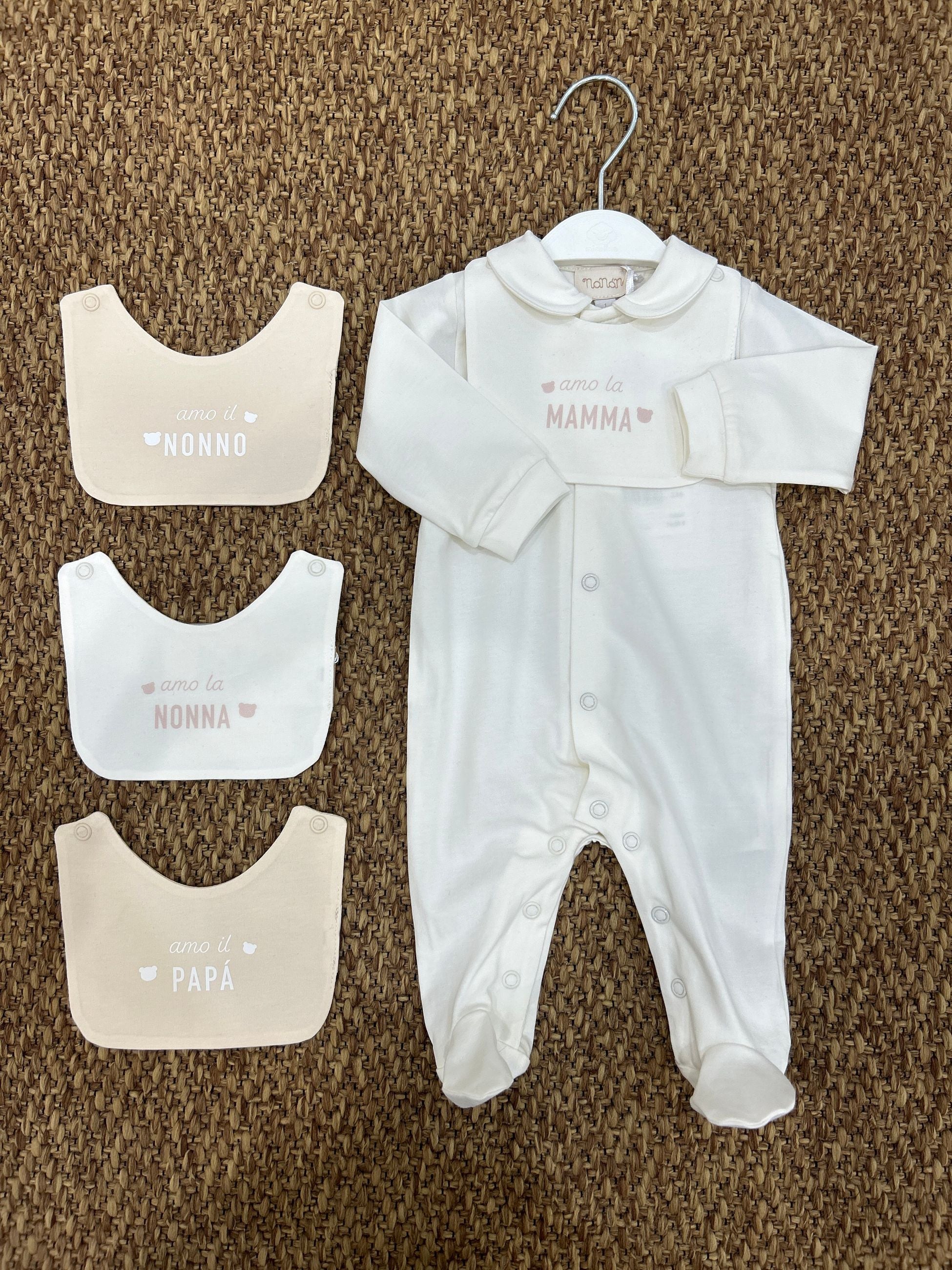 Tutina neonati con 4 bavette Nanan