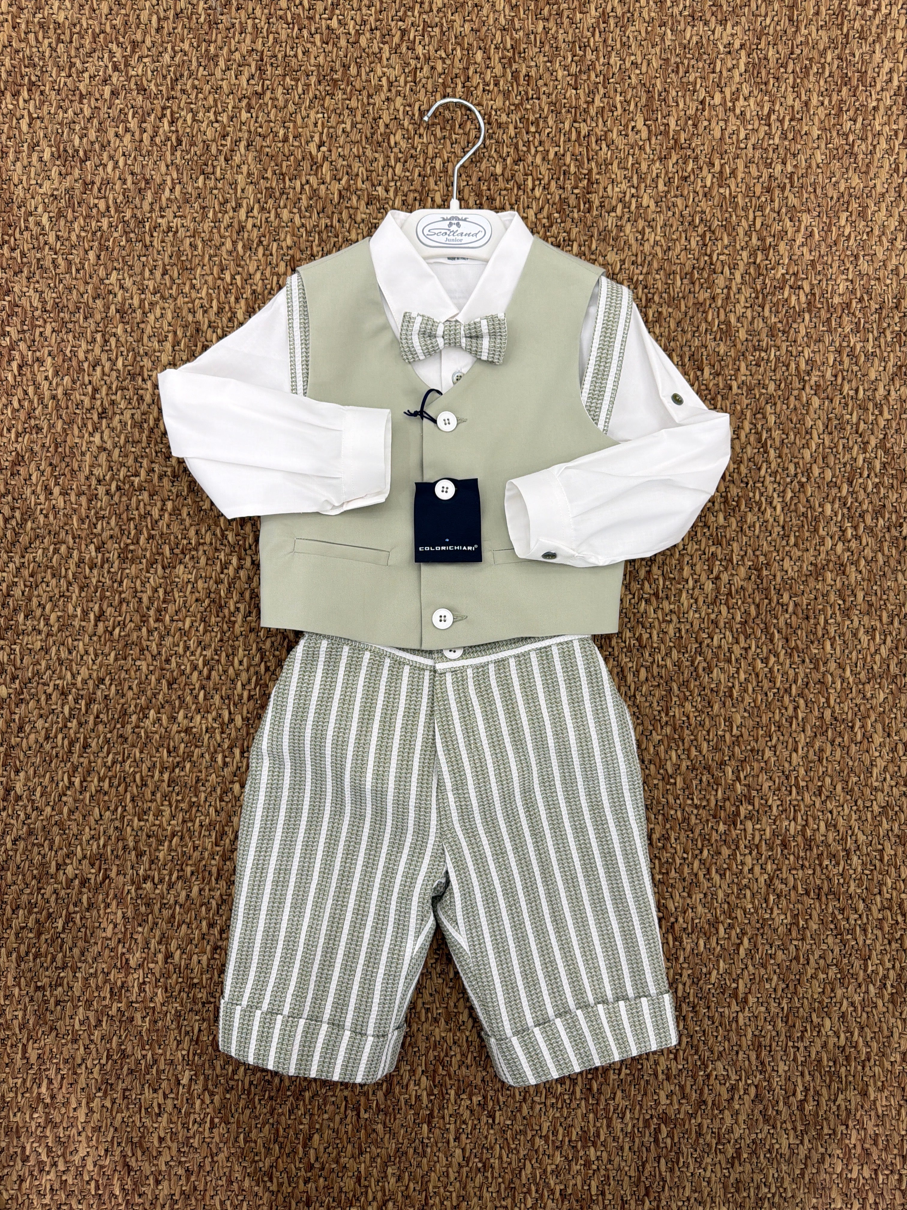 Completo bambino cerimonia 4pz con papillon e foulard Colorichiari
