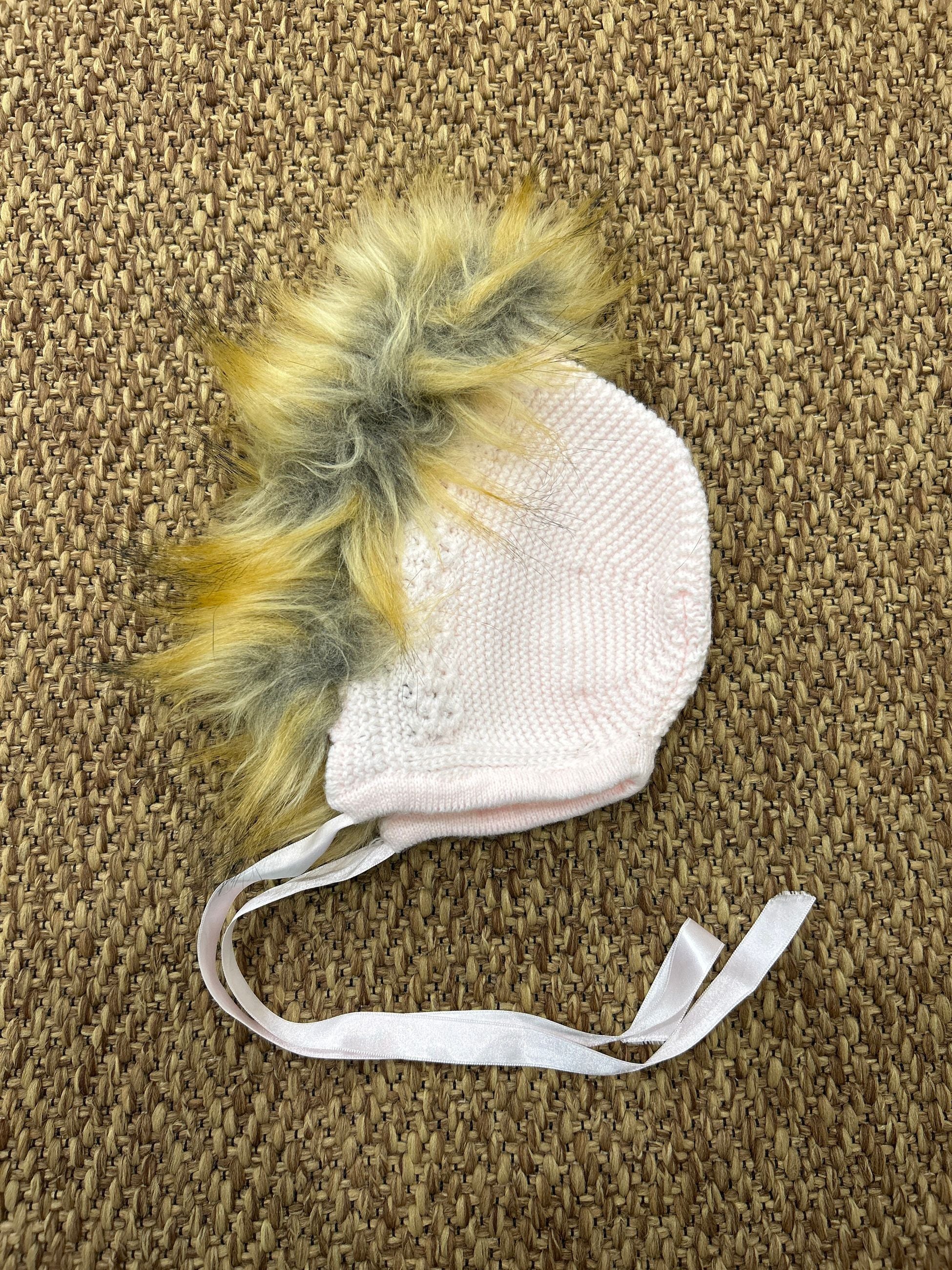 Cuffia neonata con pellicciotto Juliana