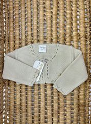 Giacchino bimba corto beige in filo Valentina Bebes