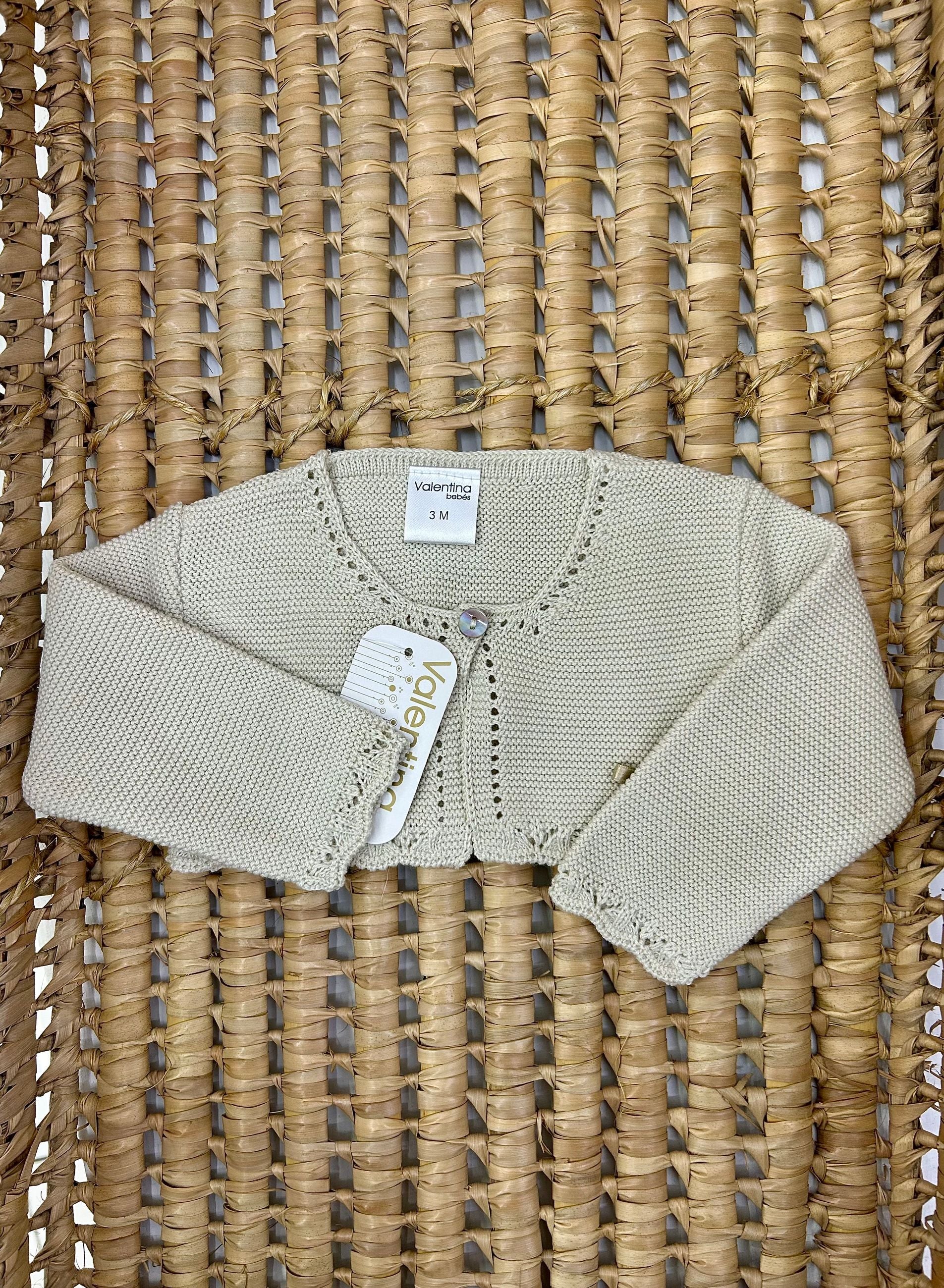 Giacchino bimba corto beige in filo Valentina Bebes
