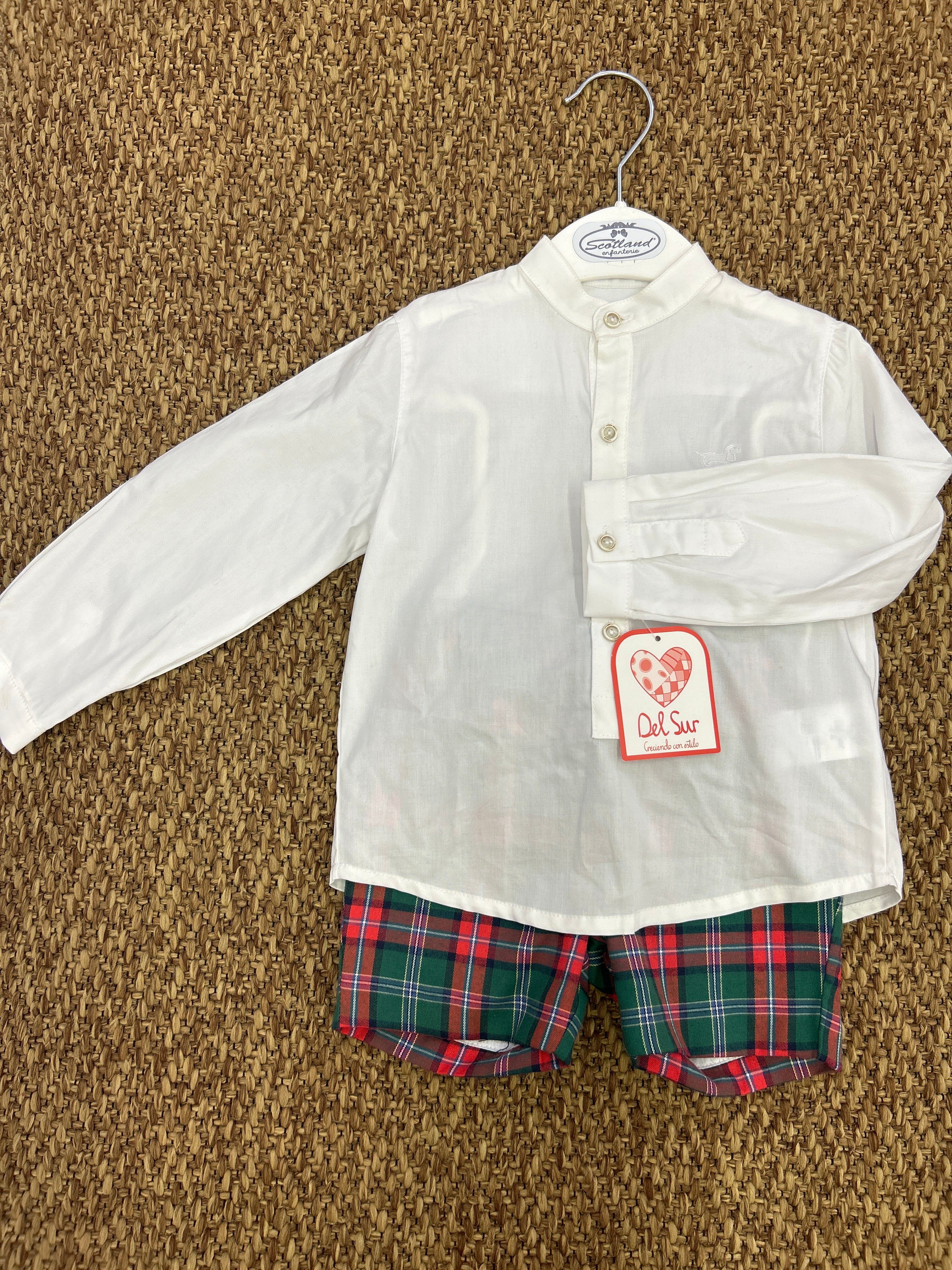 Completo camicia e short scozzese Del Sur