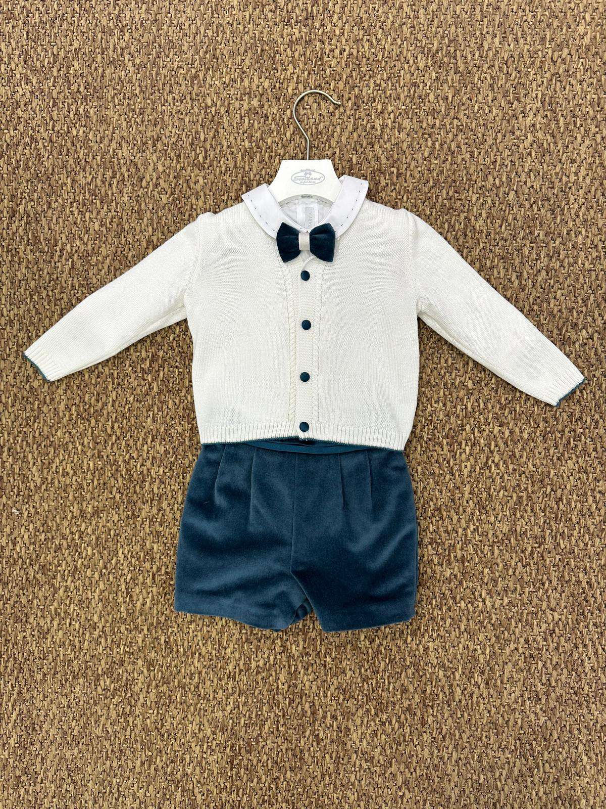 Completo bambino cerimonia 4pz con shorts in velluto Baby A