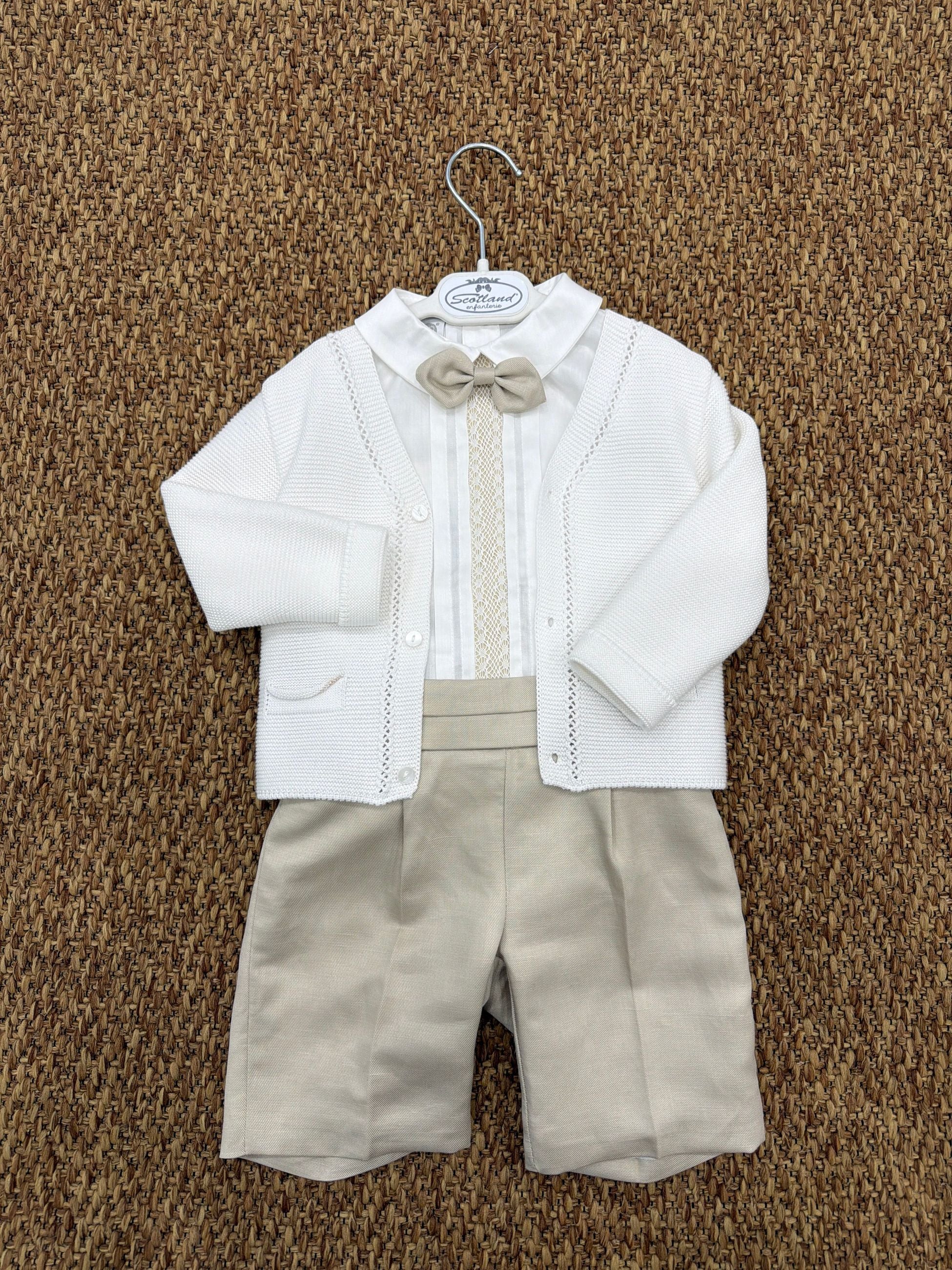 Completo bambino cerimonia 4pz con cardigan e papillon Marlù