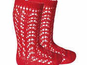 Calzini bimbo lunghi alti dettaglio traforato Condor