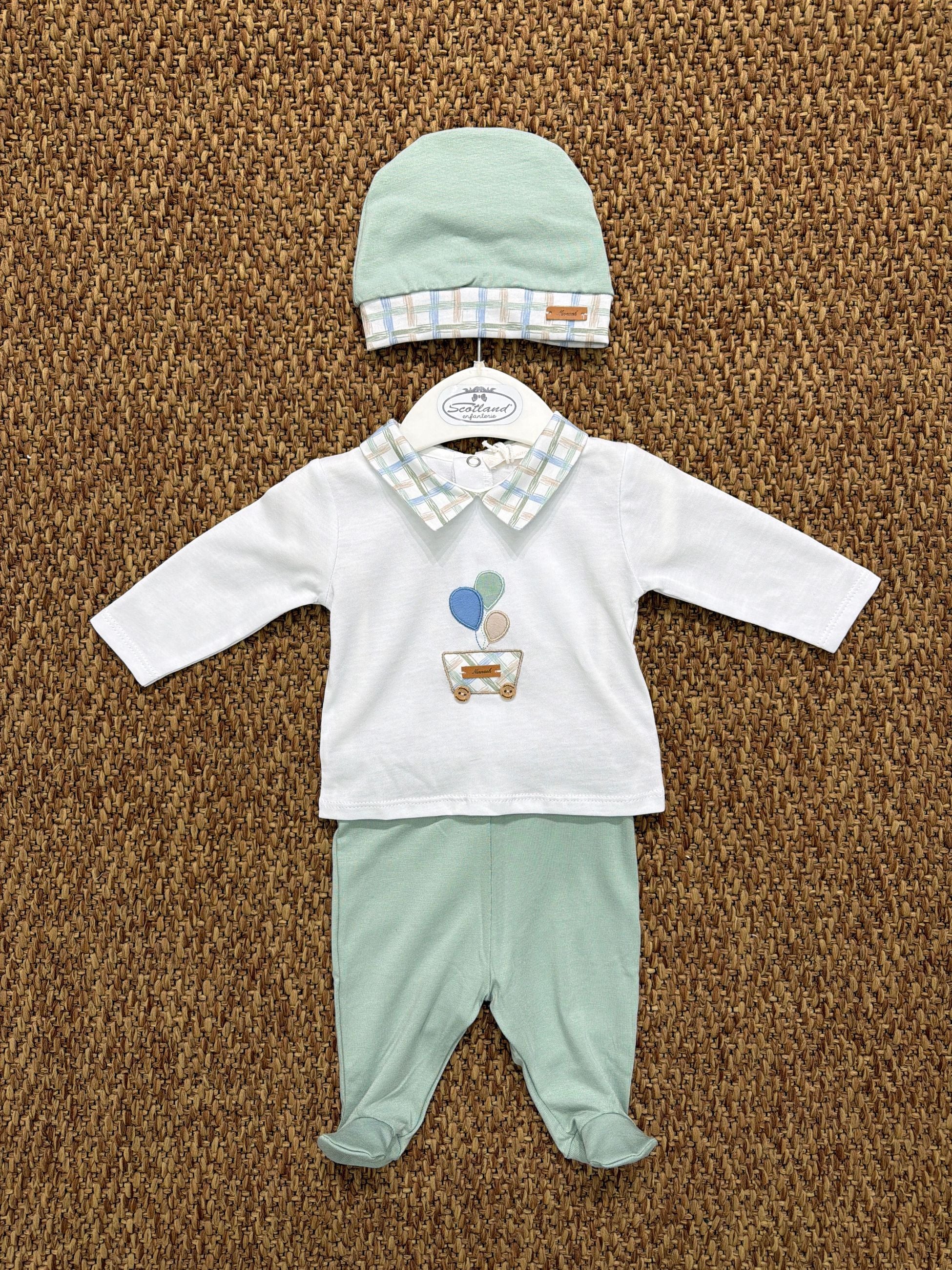 Completo neonato 2pz con cappellino palloncini Ninnaoh