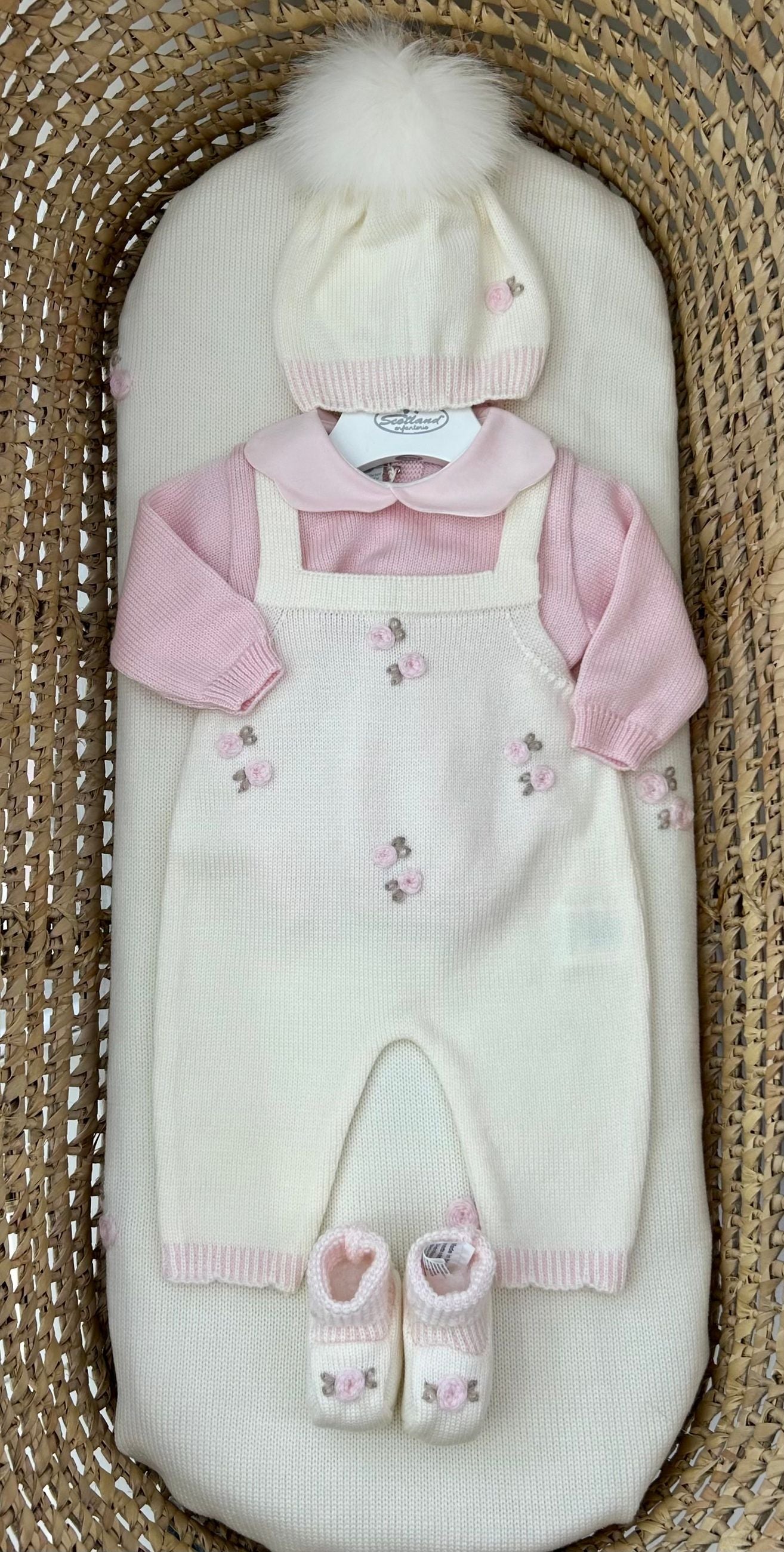 Completo nascita 2pz con roselline Marlù