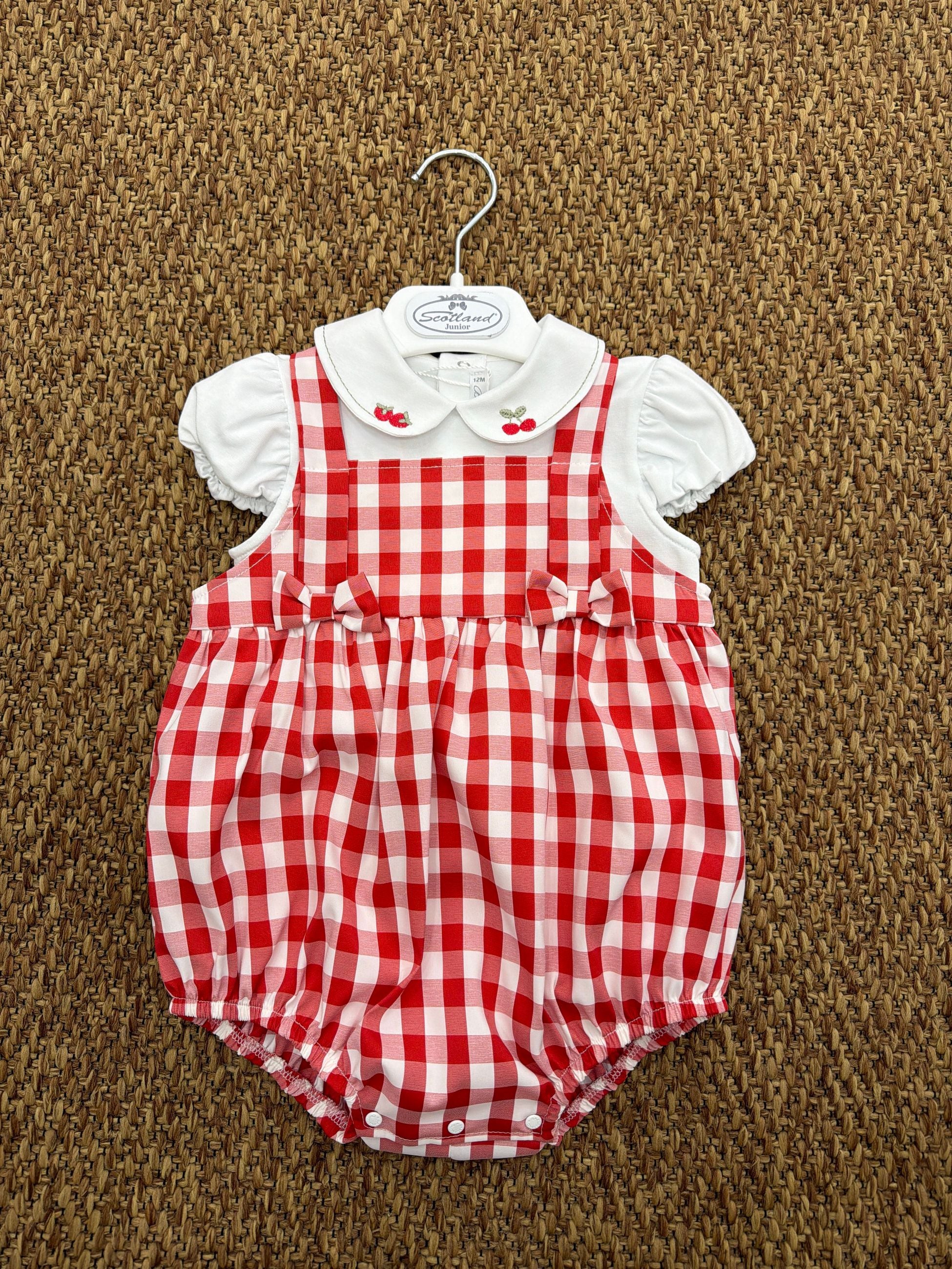 Completo bambina 2pz ciliegie con pagliaccetto Barcellino