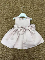 Abito bambina cerimonia con fiocco grande in vita Pappa e Latte