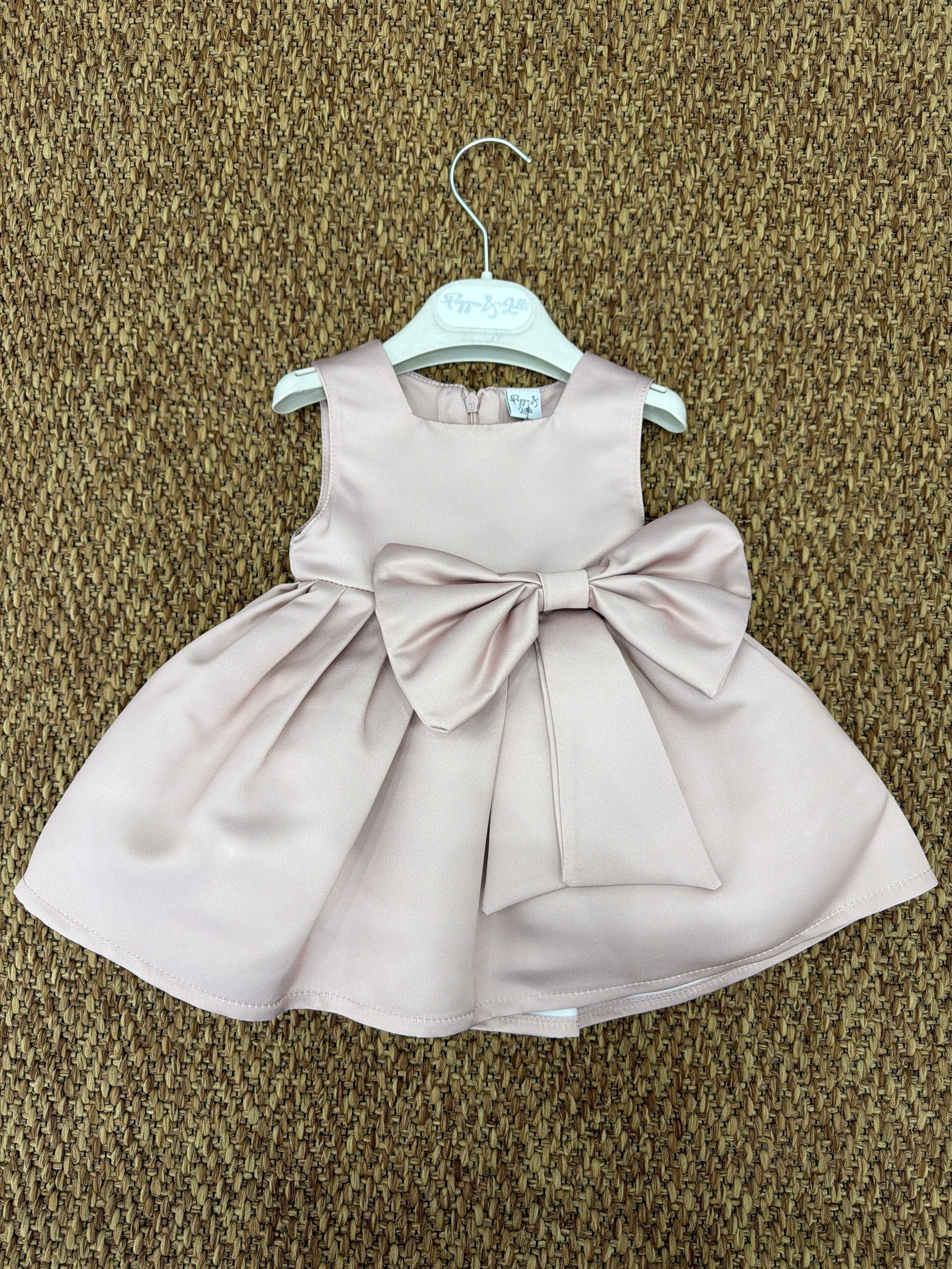 Abito bambina cerimonia con fiocco grande in vita Pappa e Latte