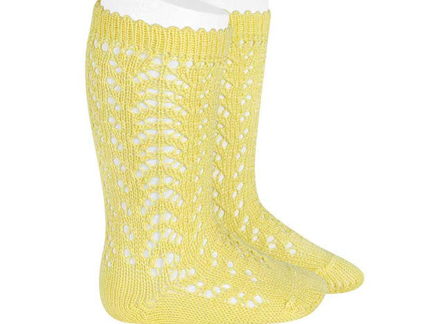 Calzini bimbo lunghi alti dettaglio traforato Condor