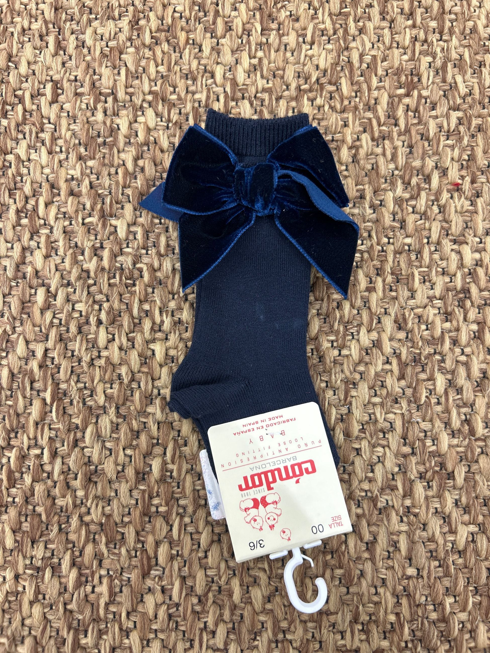 Calzini bimba con fiocco in velluto Condor