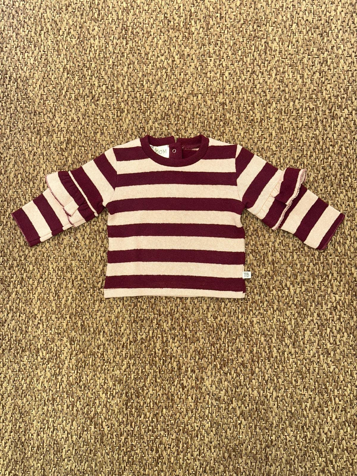Maglia bambina a righe con dettaglio volant Bloom