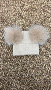 Cappello bimbi liscio con 2 pon pon Enfant Made in Italy