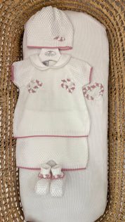 Completo Nascita 2pz con rose Marlù