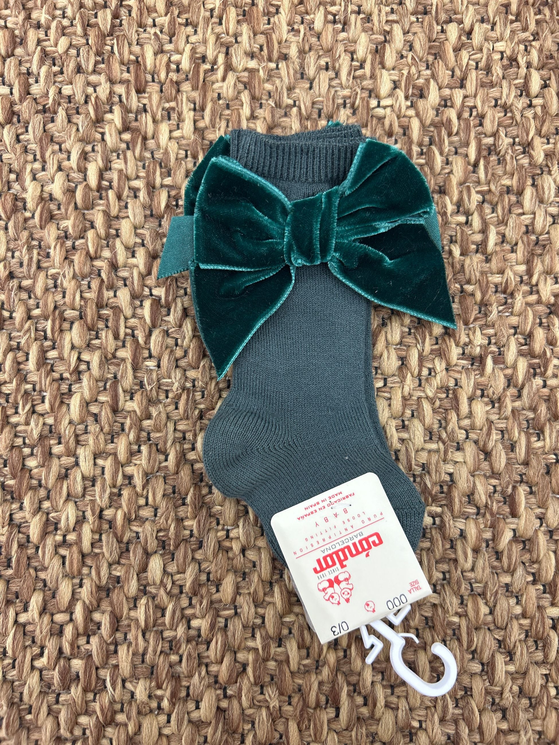 Calzini bimba con fiocco in velluto Condor