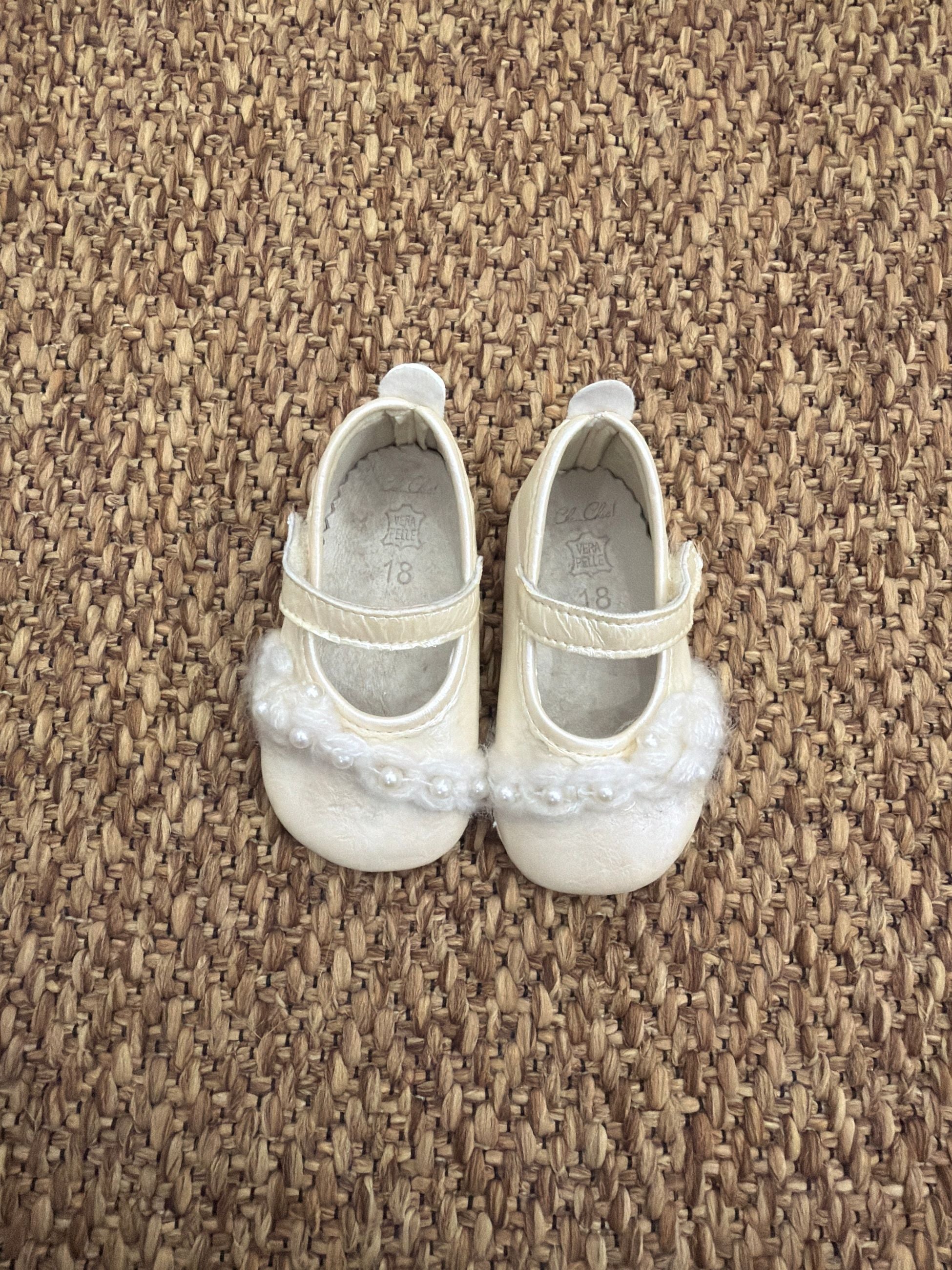 Scarpette neonata da culla fiorellini Enfant Made in Italy