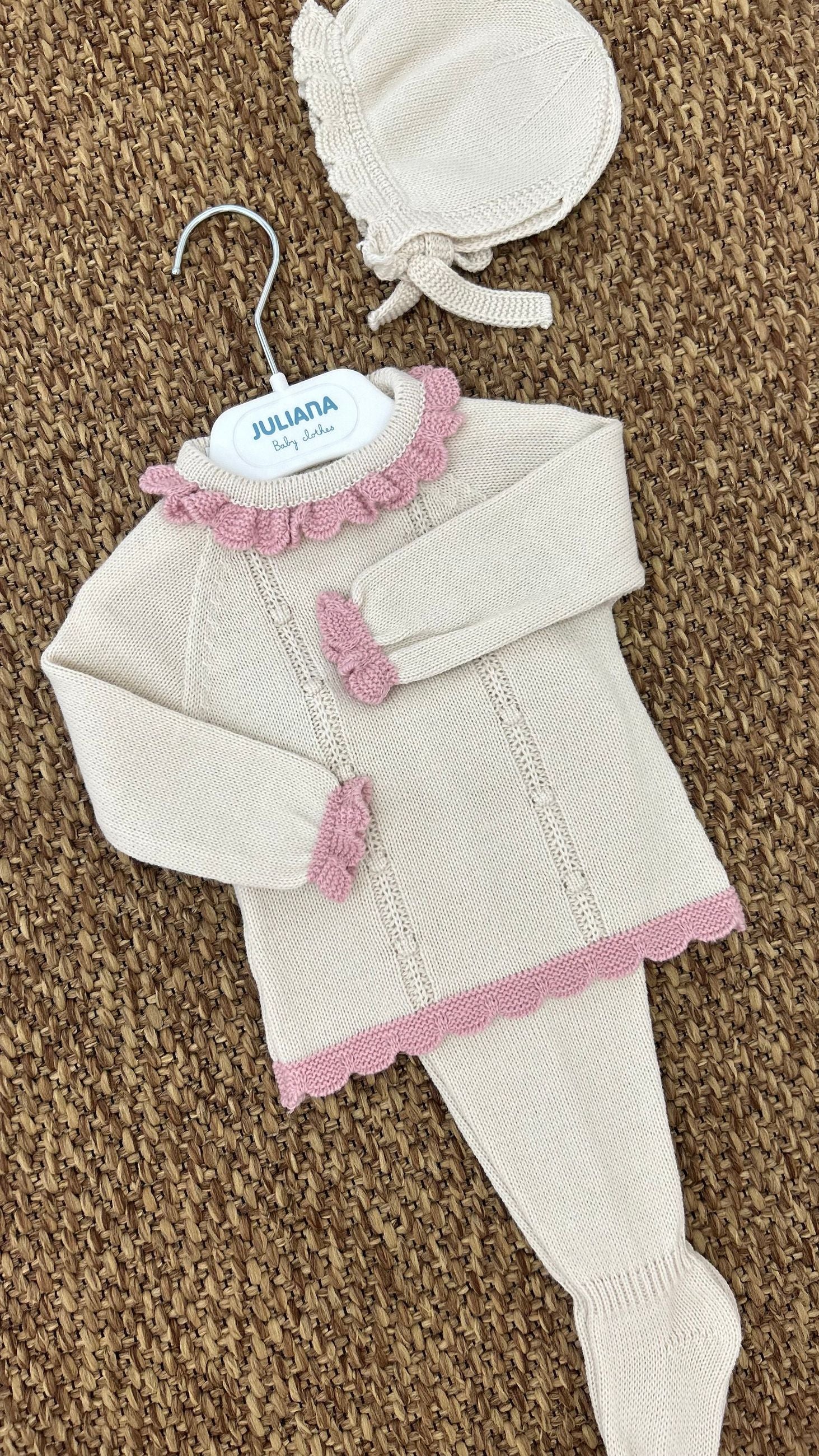 Set nascita neonata 3pz volant Juliana