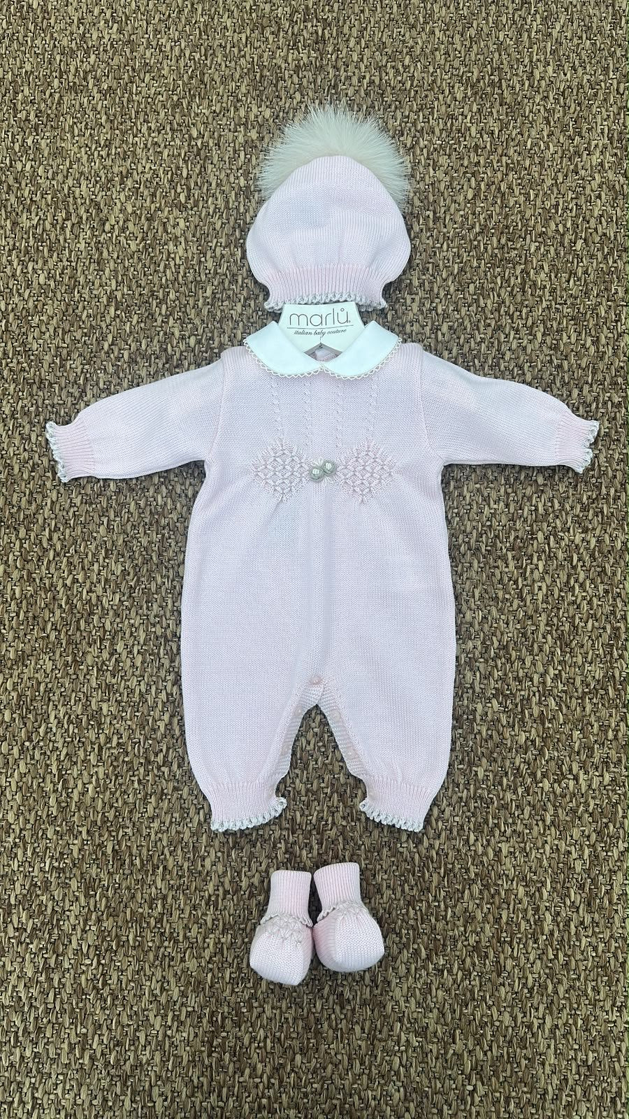 Tutina neonata con cappellino e scarpine Marlù