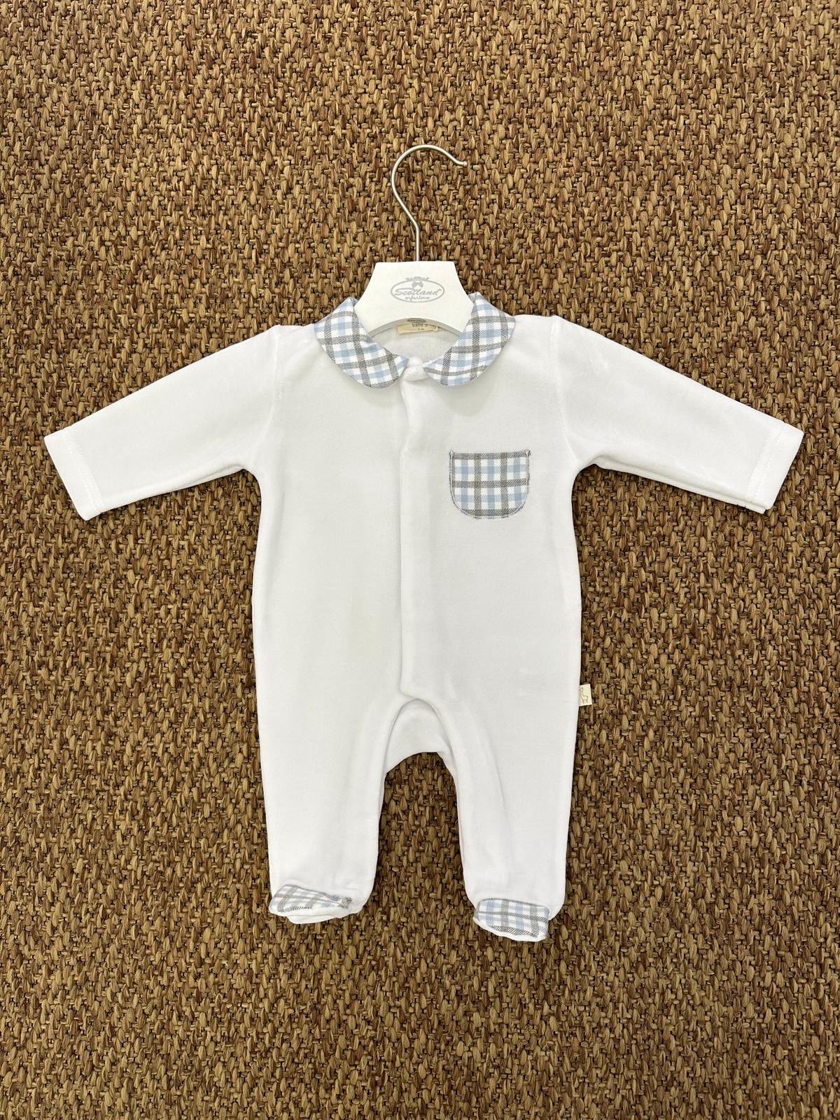 Tutina neonati a quadretti con taschino Baby Gi