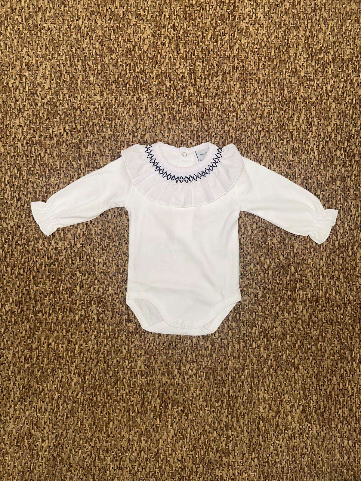 Body neonata con colletto rouches Babidu