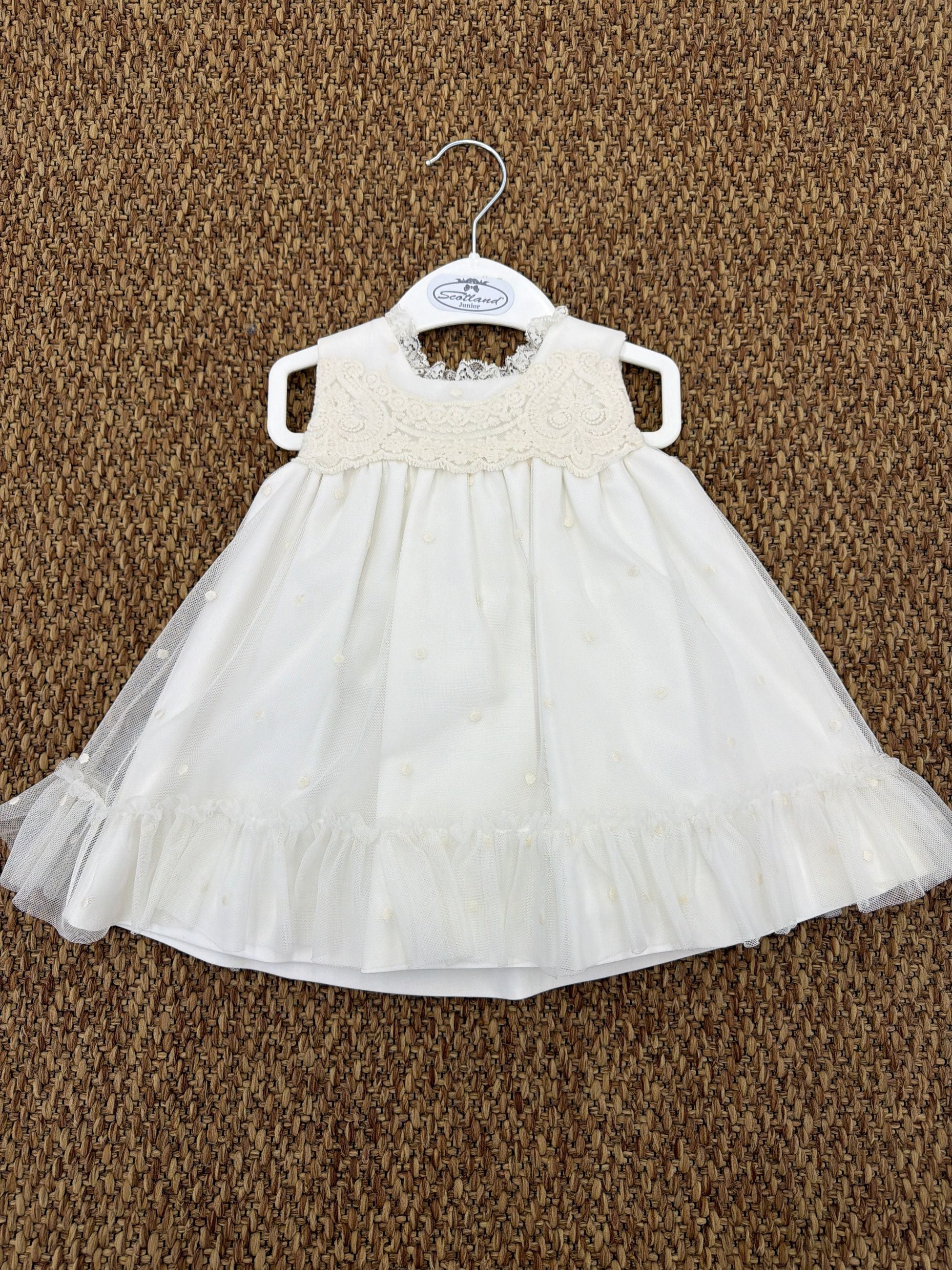 Abito bambina cerimonia con dettagli in pizzo e culotte Carmen Taberner