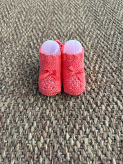 Babbucce neonata traforate con fiocchetto Juliana