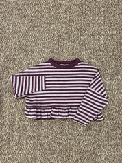 Maglioncino bimba a righe con volant Fiorile