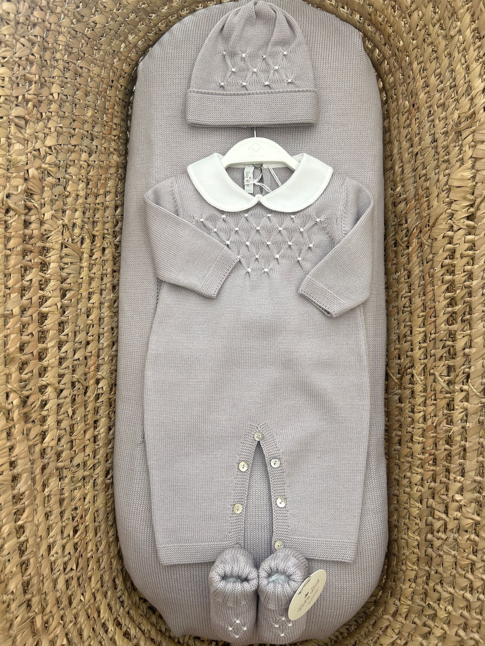 Completo neonata tortora con cappello e scarpine Baby Lord