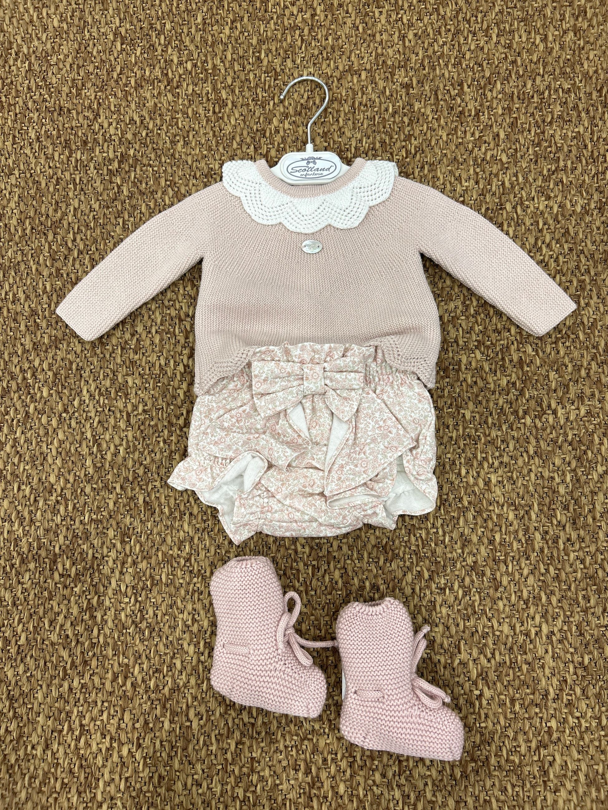 Completo neonata 2pz con fiocco e scarpine Martin Aranda