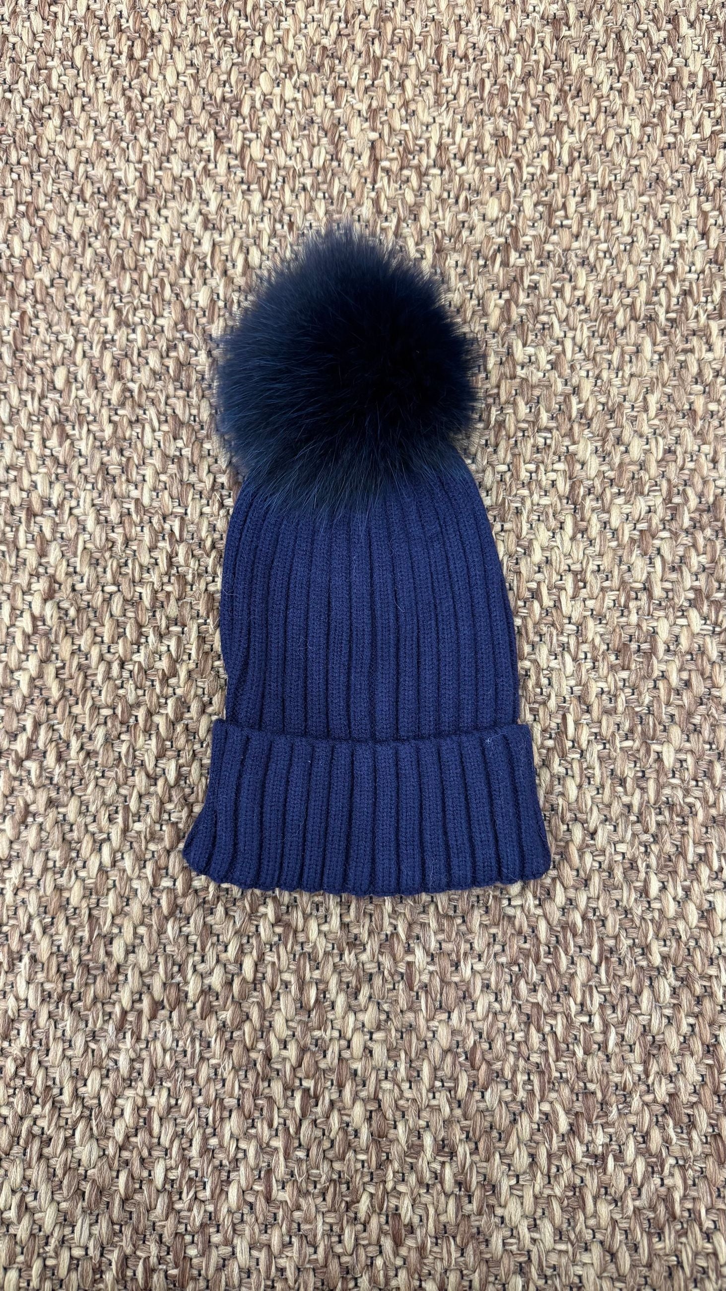 Cappello bimbi a costine pon pon Enfant Made in Italy