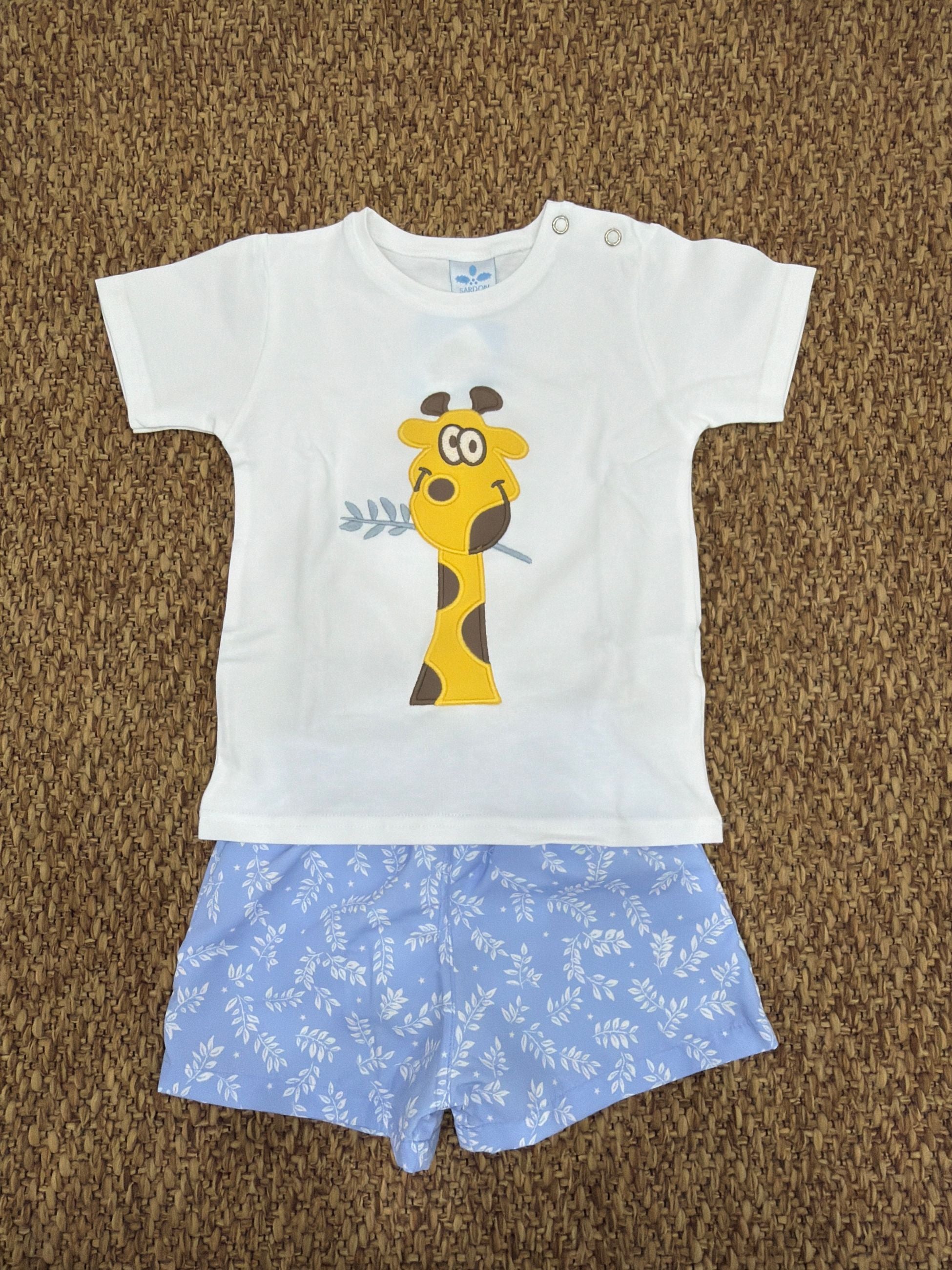 Completo bambino t-shirt giraffa con costume Sardon