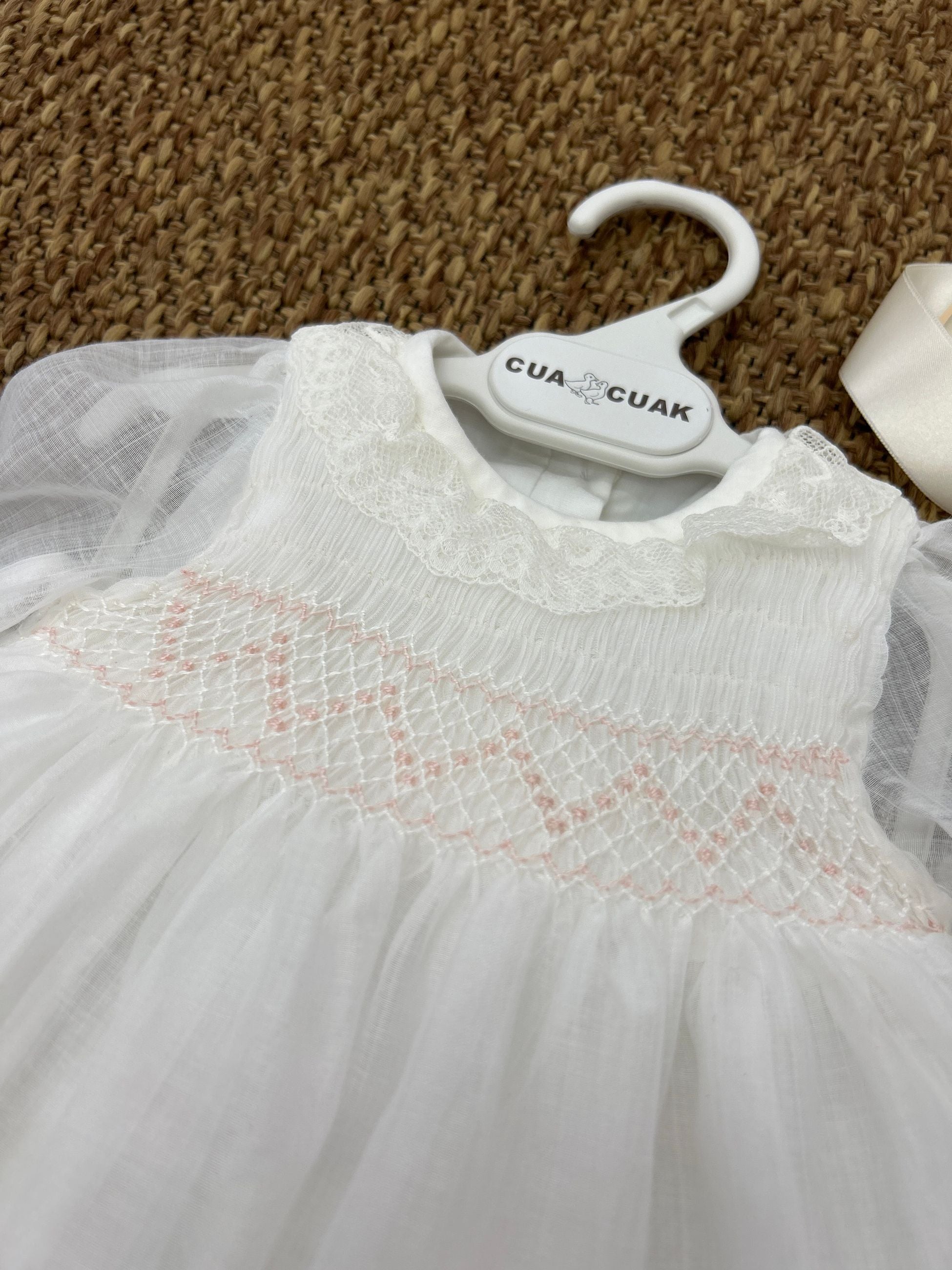 Completo bimba cerimonia 2pz con ricamo Cua-Cuak