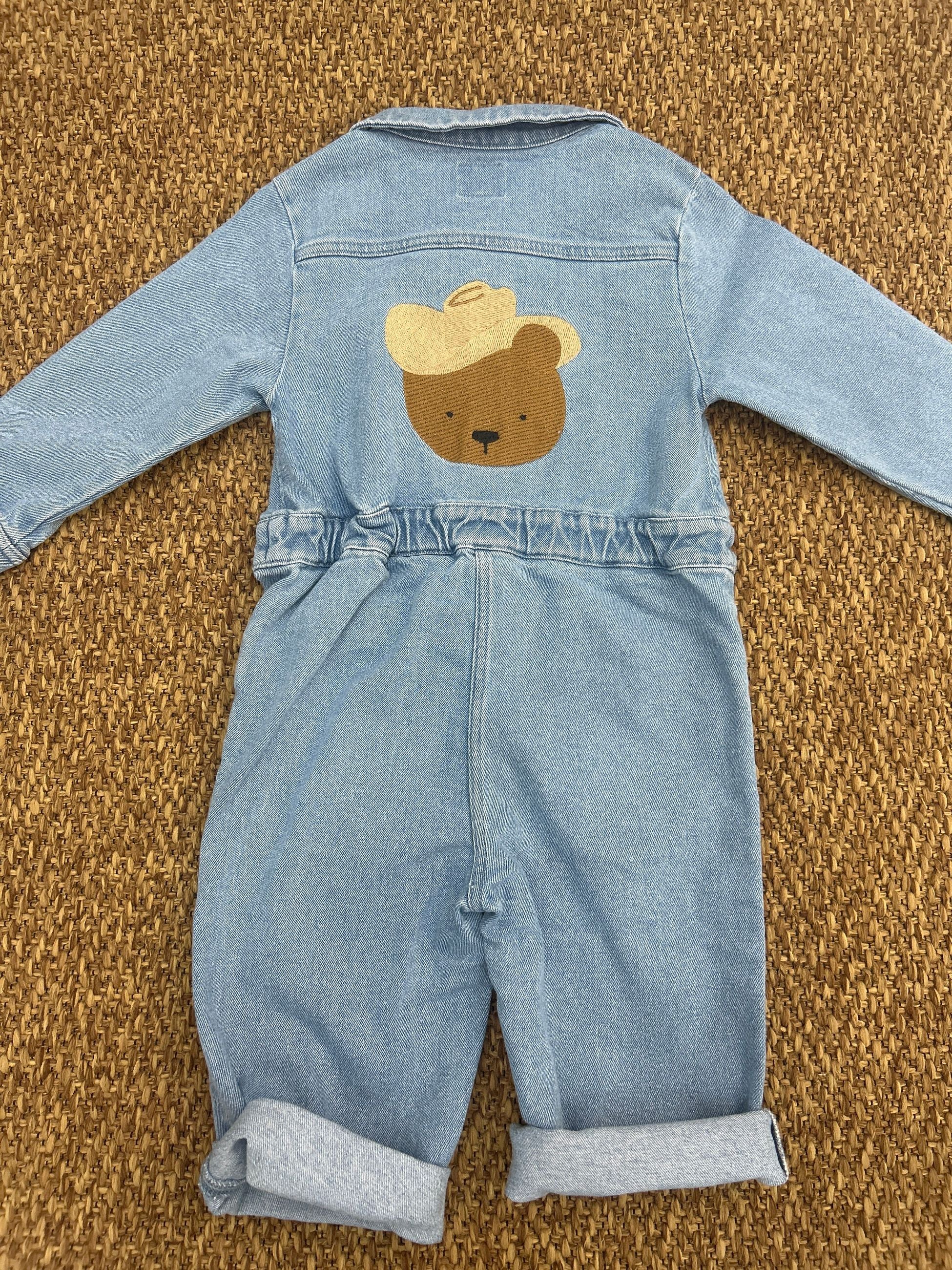 Tuta intera bambini in denim orsetto Donsje
