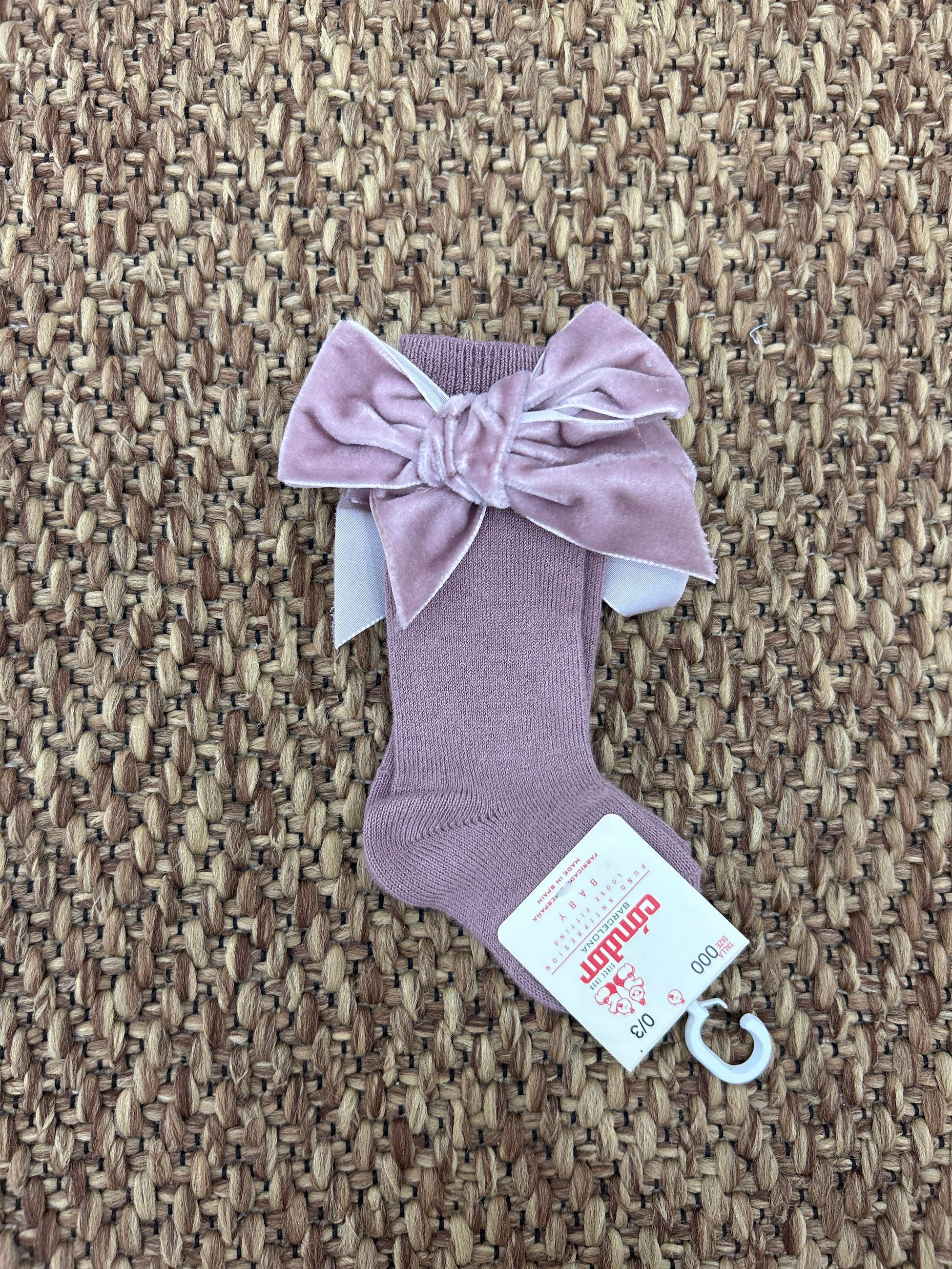 Calzini bimba con fiocco in velluto Condor