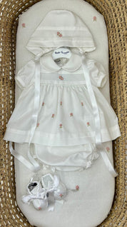 Completo nascita neonata con roselline Piccola Giuggiola