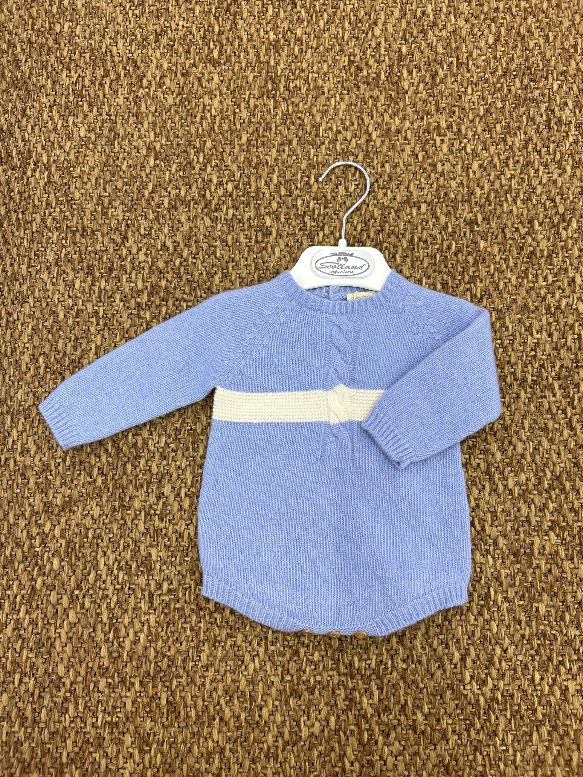 Pagliaccetto neonato in lana trecce Wedoble