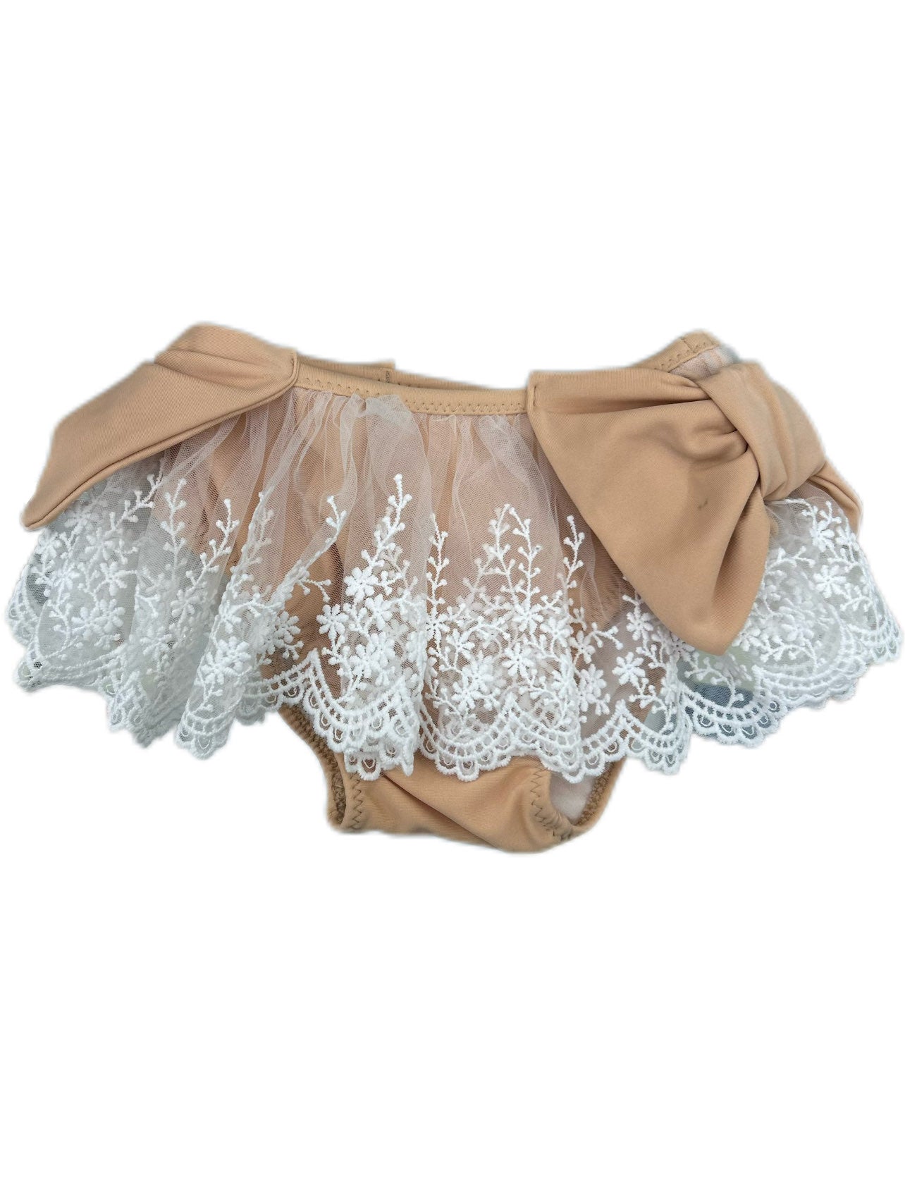 Costume bimba con merletto e fiocco Nunù Beachwear