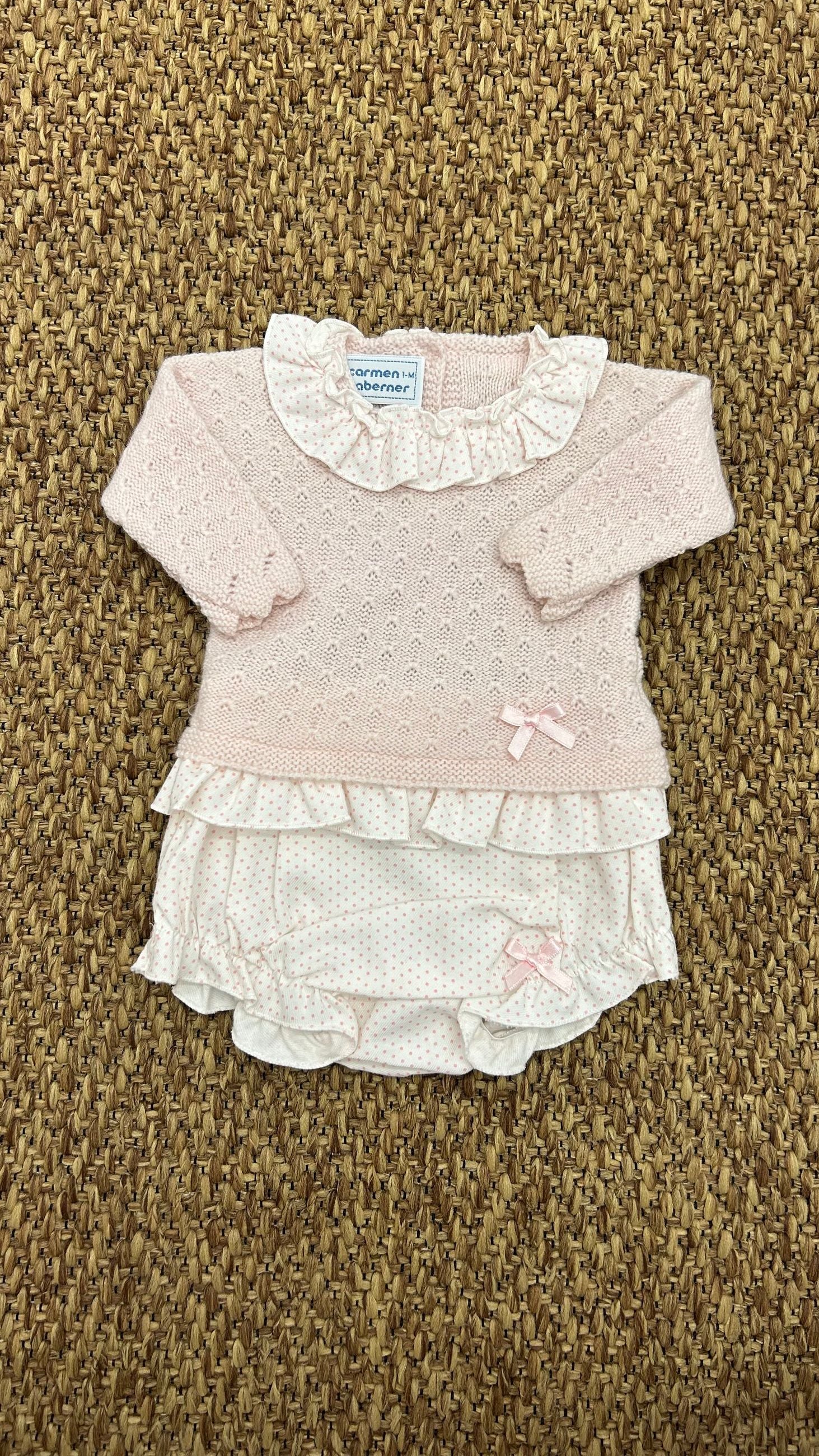 Completo neonata 2pz fiocchetti Taberner