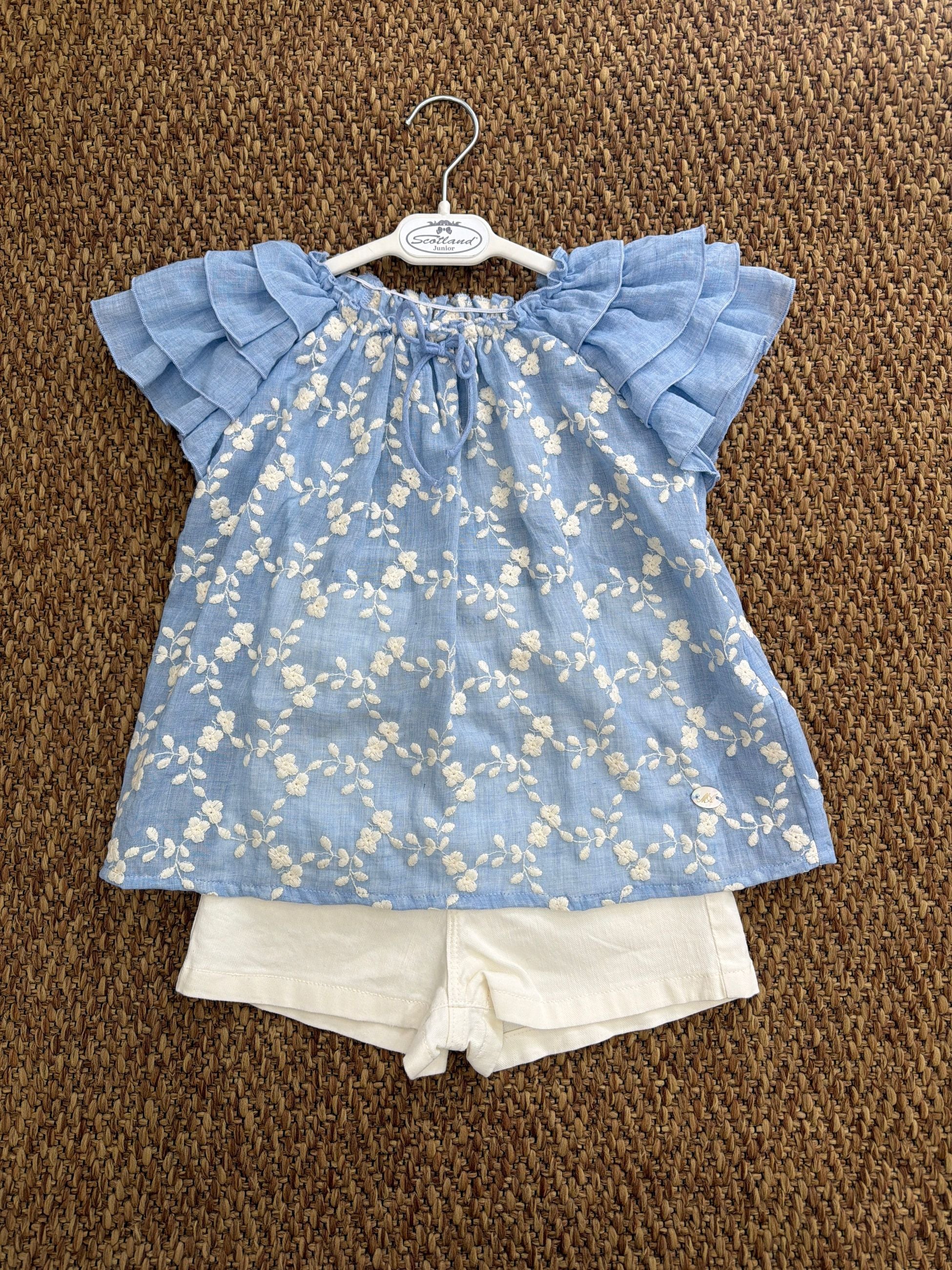 Blusa bambina con dettagli in pizzo