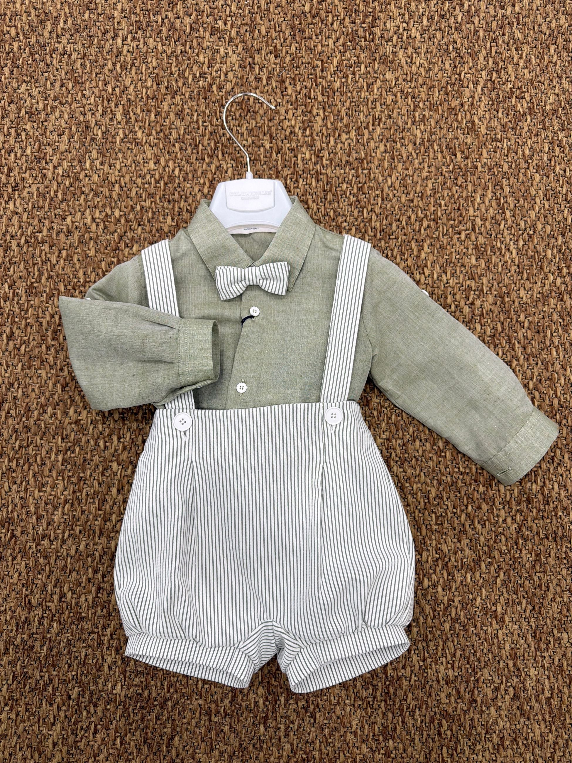 Completo bambino cerimonia 2pz con papillon a righe Colorichiari