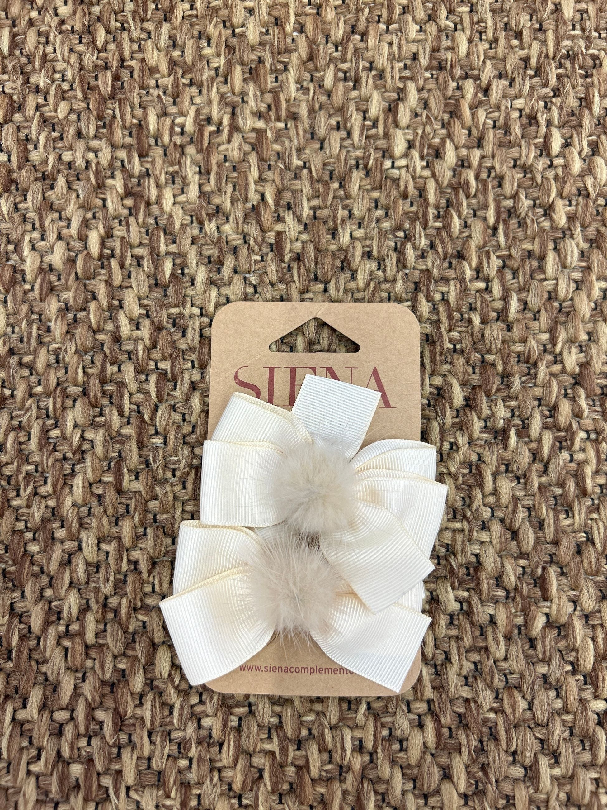 Molletta per capelli bimba fiocco pon pon Siena