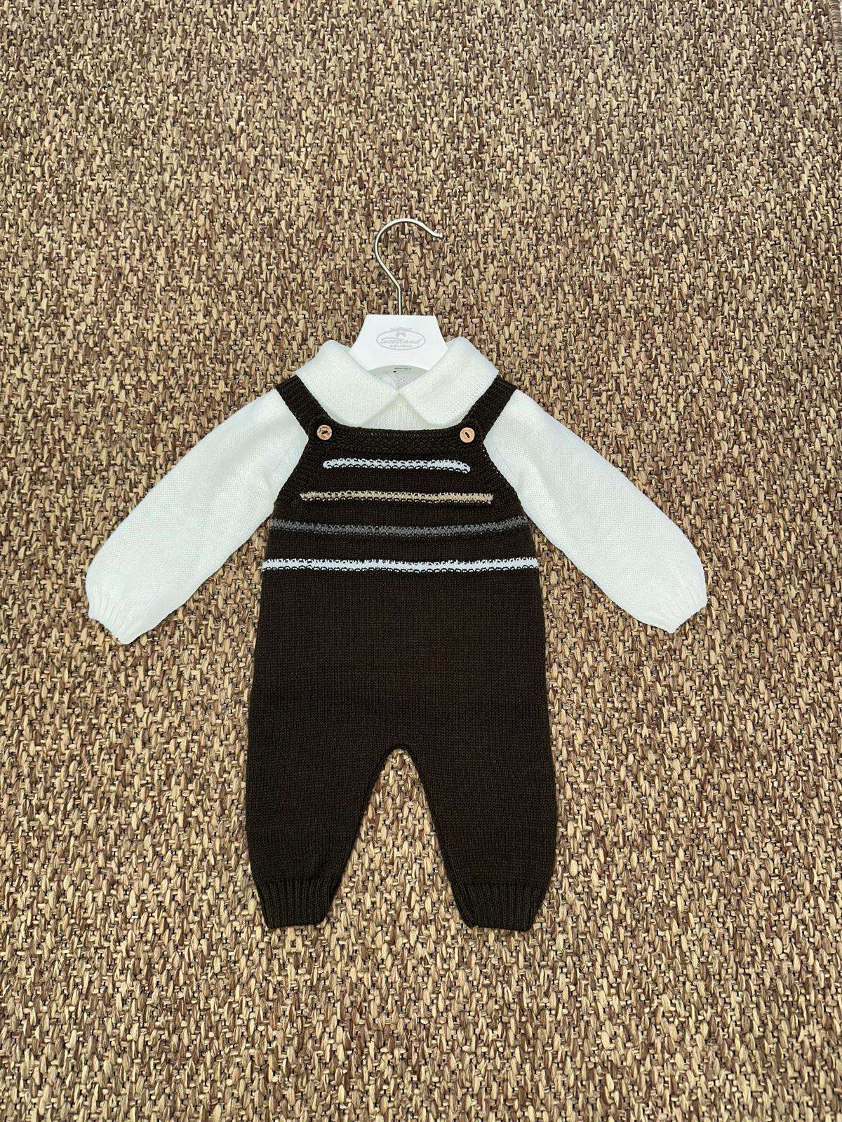 Completo neonati 2pz con salopette in lana Juliana